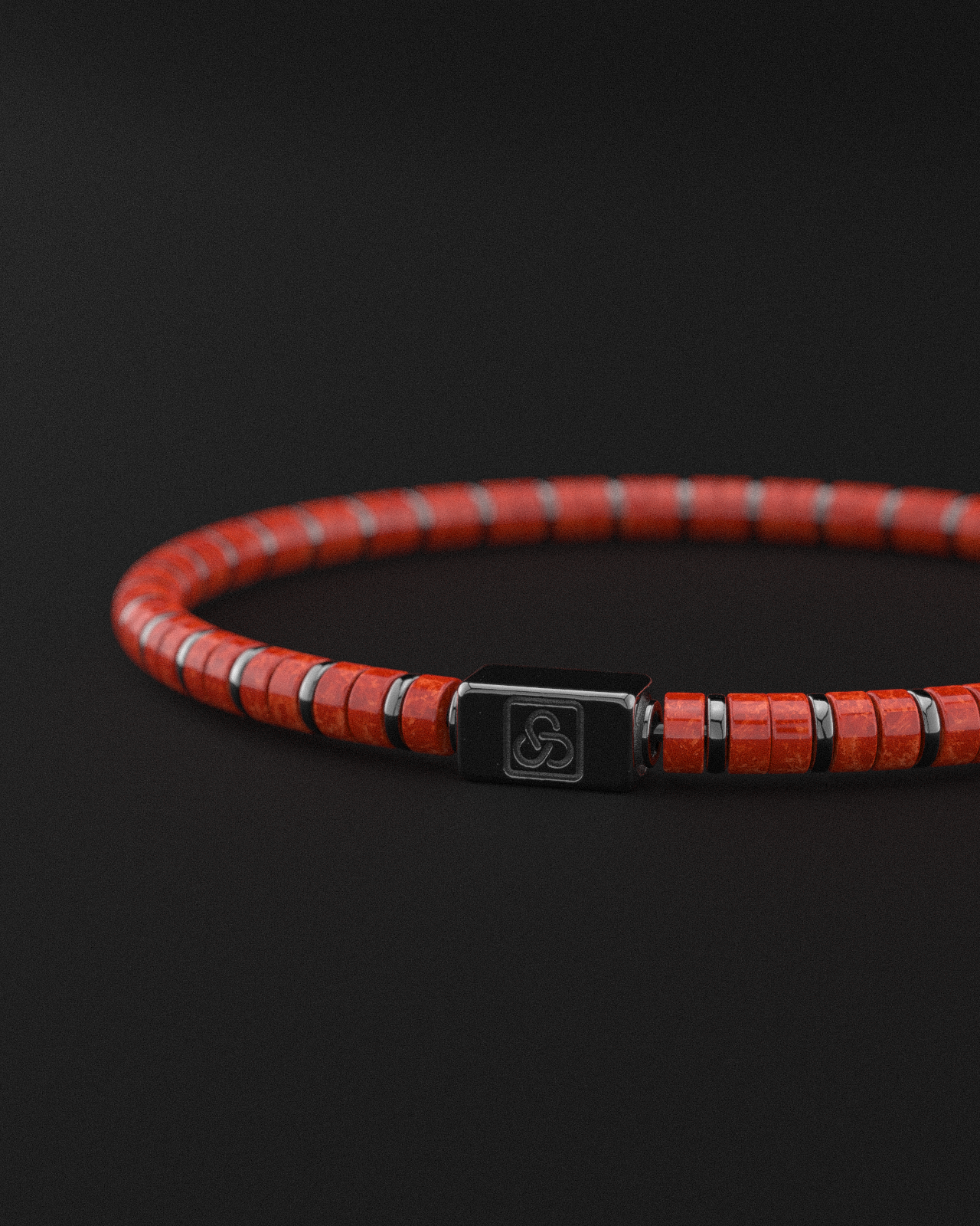 Red Jade Bracelet 4mm | Spacer #2