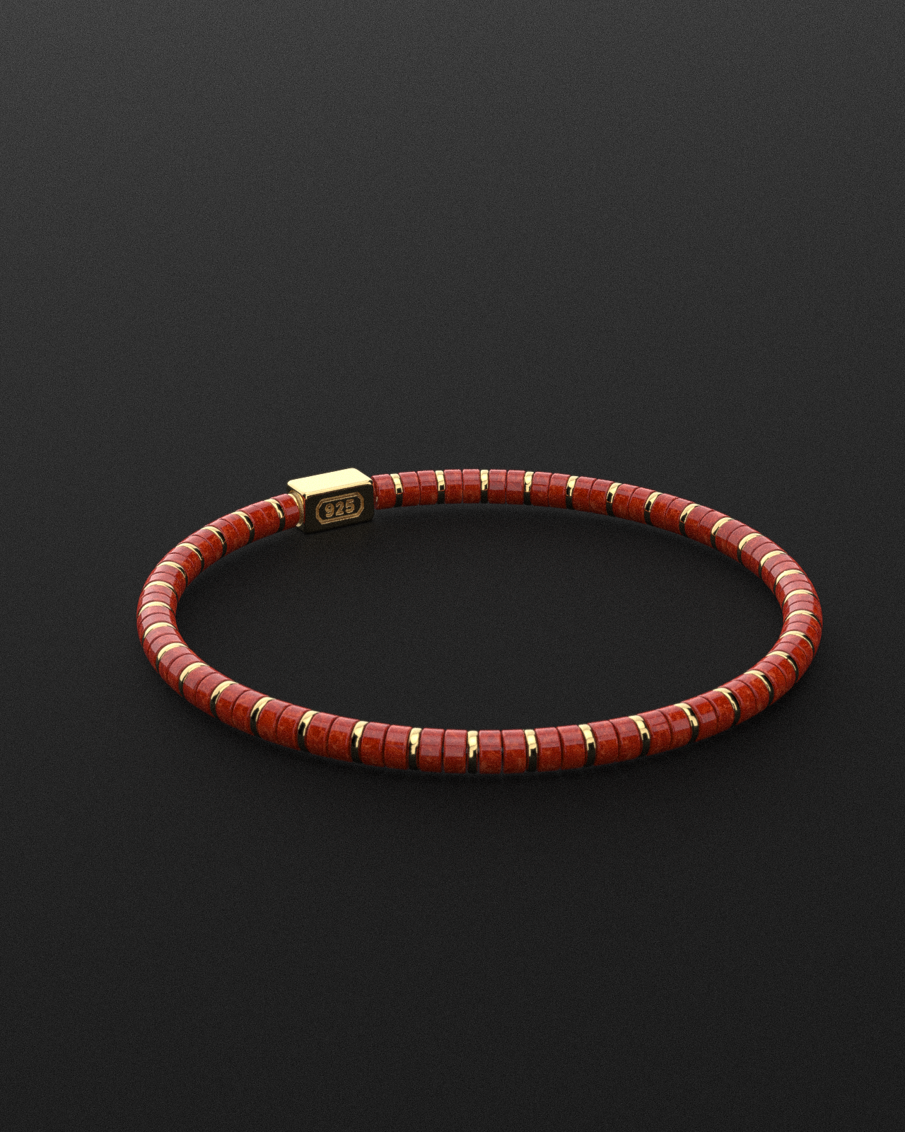 Red Jade Bracelet 4mm | Spacer #2