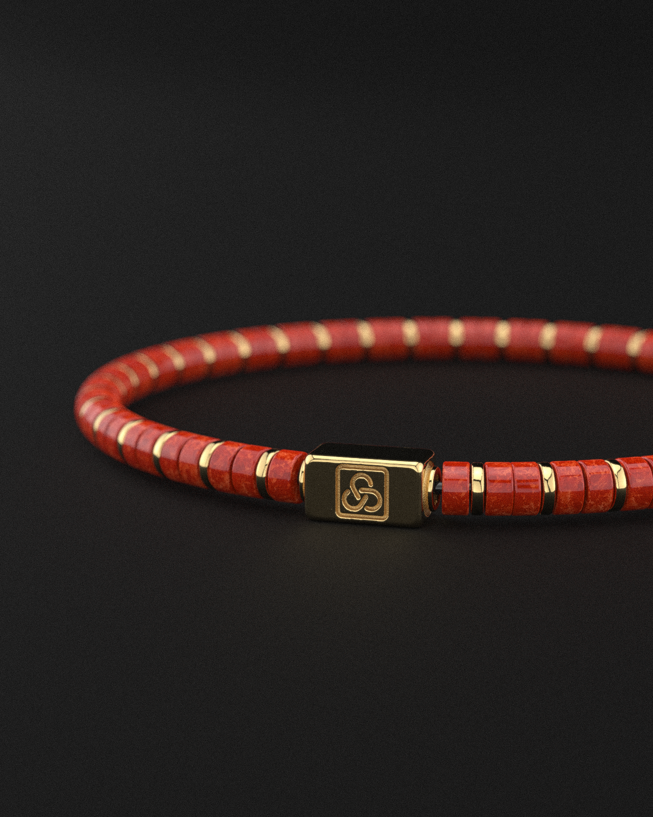 Red Jade Bracelet 4mm | Spacer #2