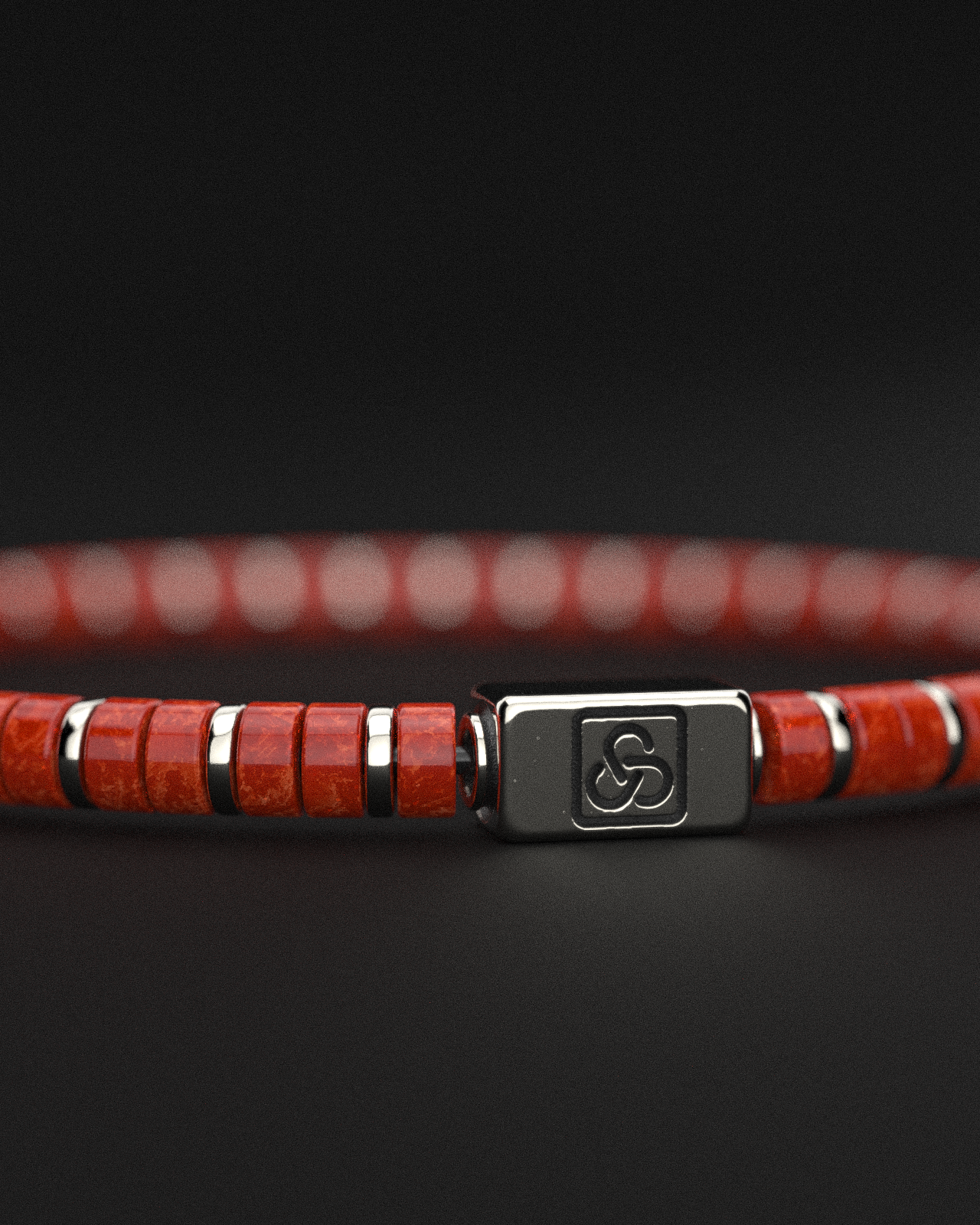 Red Jade Bracelet 4mm | Spacer #2