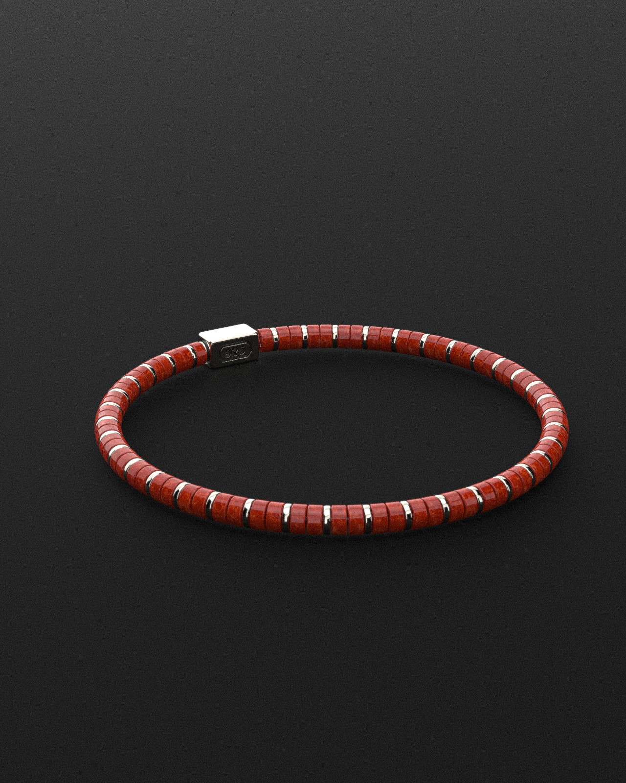 Red Jade Bracelet 4mm | Spacer #2