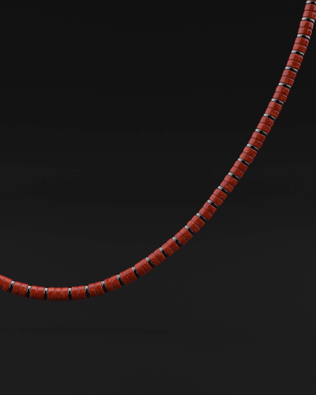 Red Jade Necklace 4mm | Spacer#2