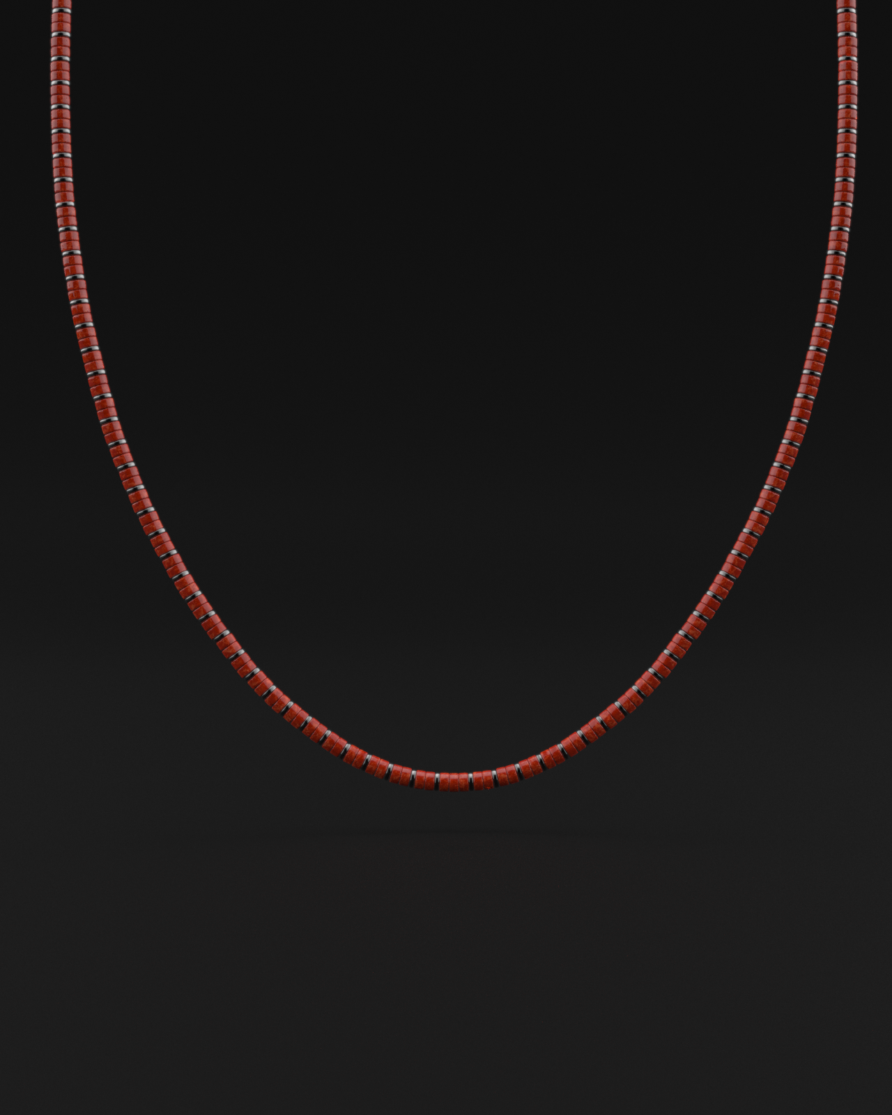 Red Jade Necklace 4mm | Spacer#2