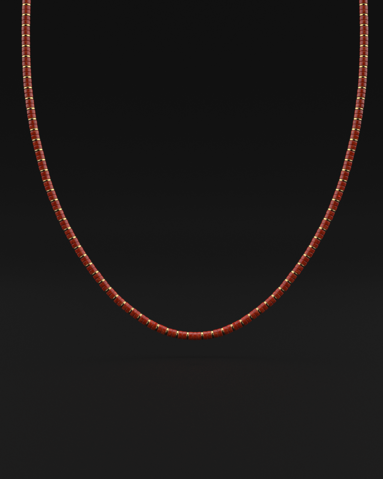 Red Jade Necklace 4mm | Spacer#2