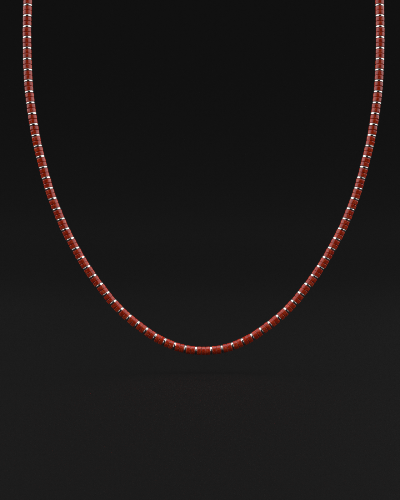 Red Jade Necklace 4mm | Spacer#2