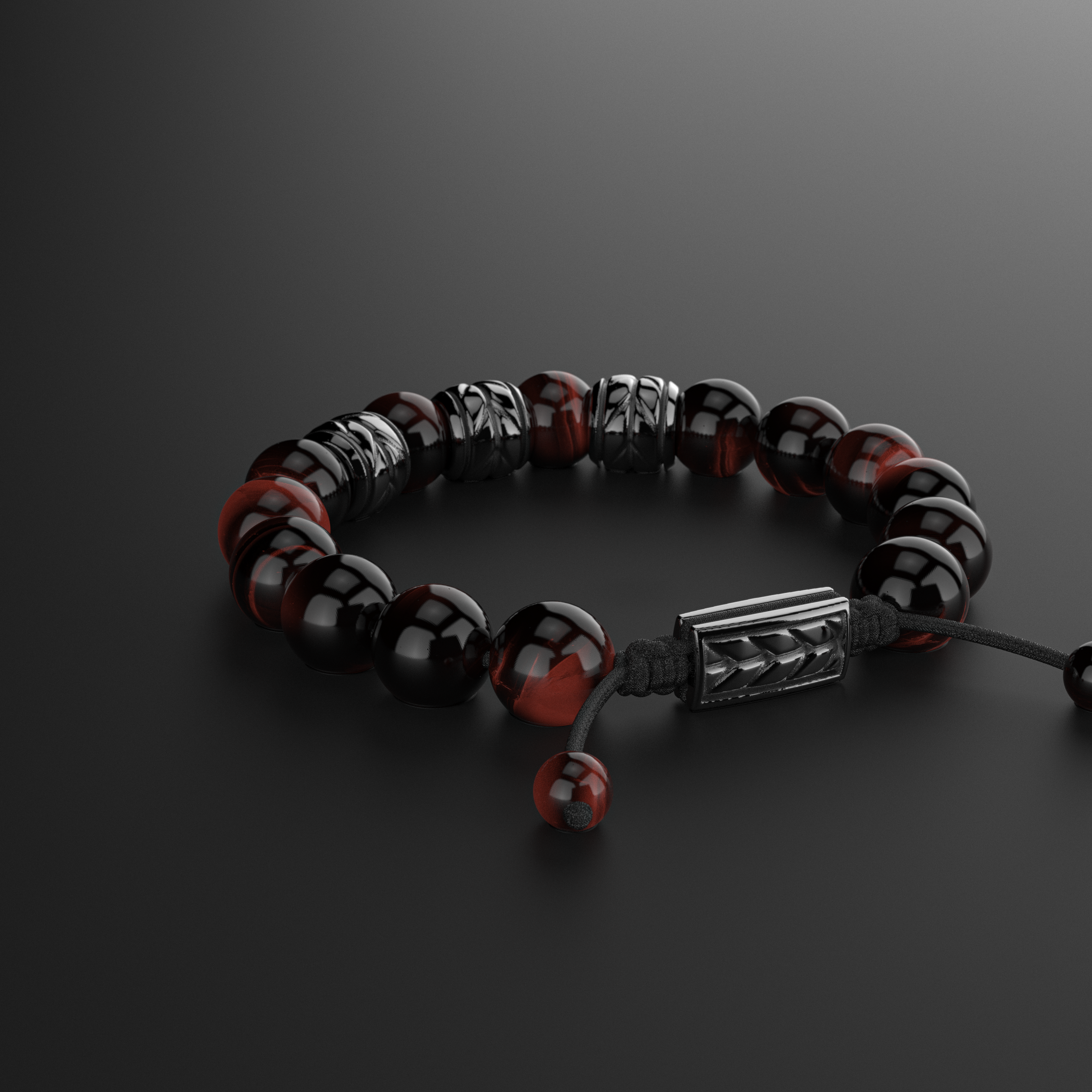 Red Tiger Eye Bracelet 12mm | Woven