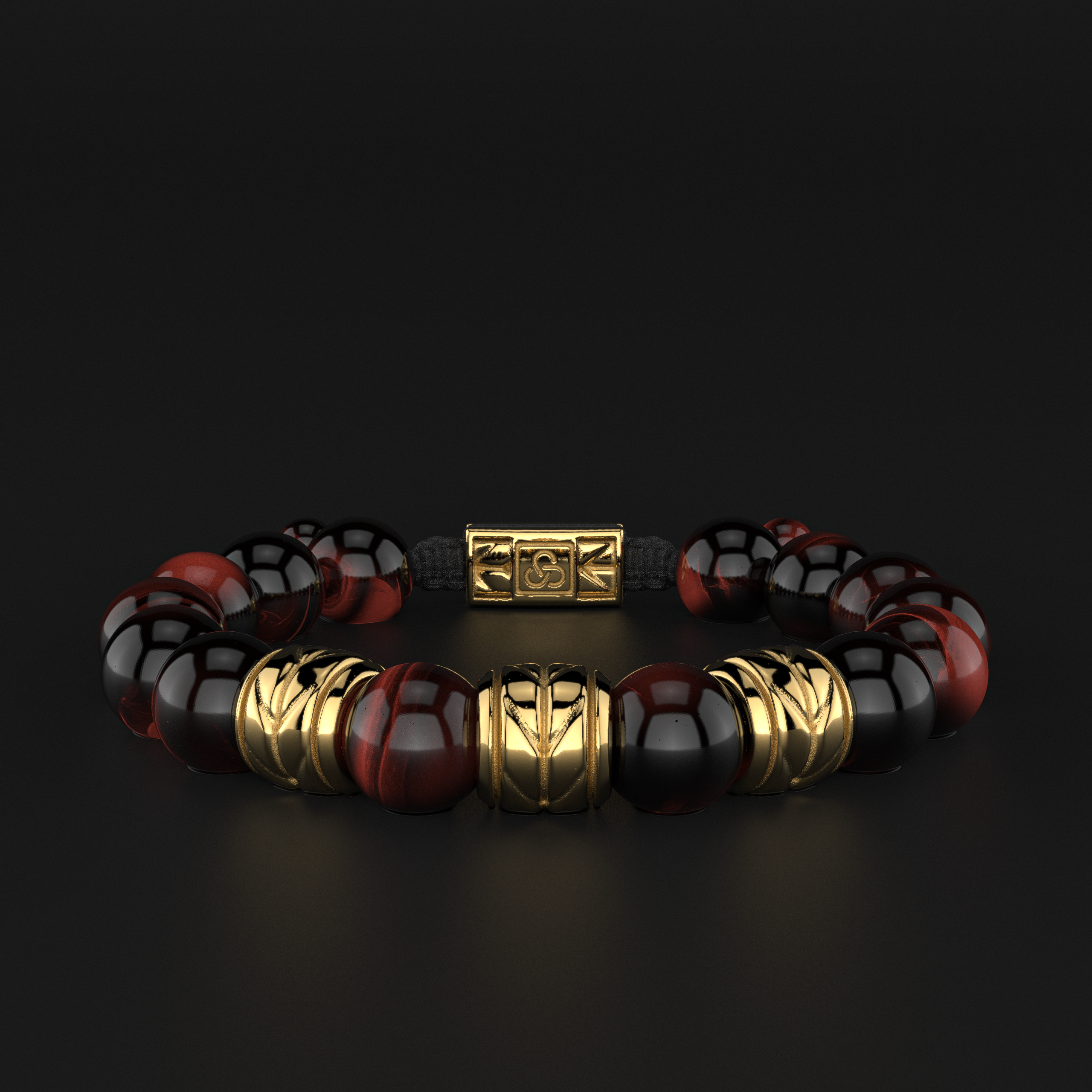 Red Tiger Eye Bracelet 12mm | Woven