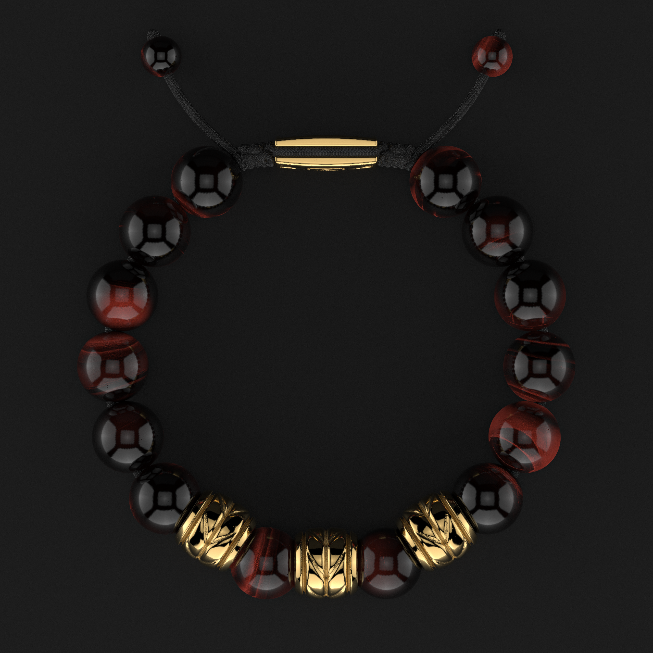 Red Tiger Eye Bracelet 12mm | Woven