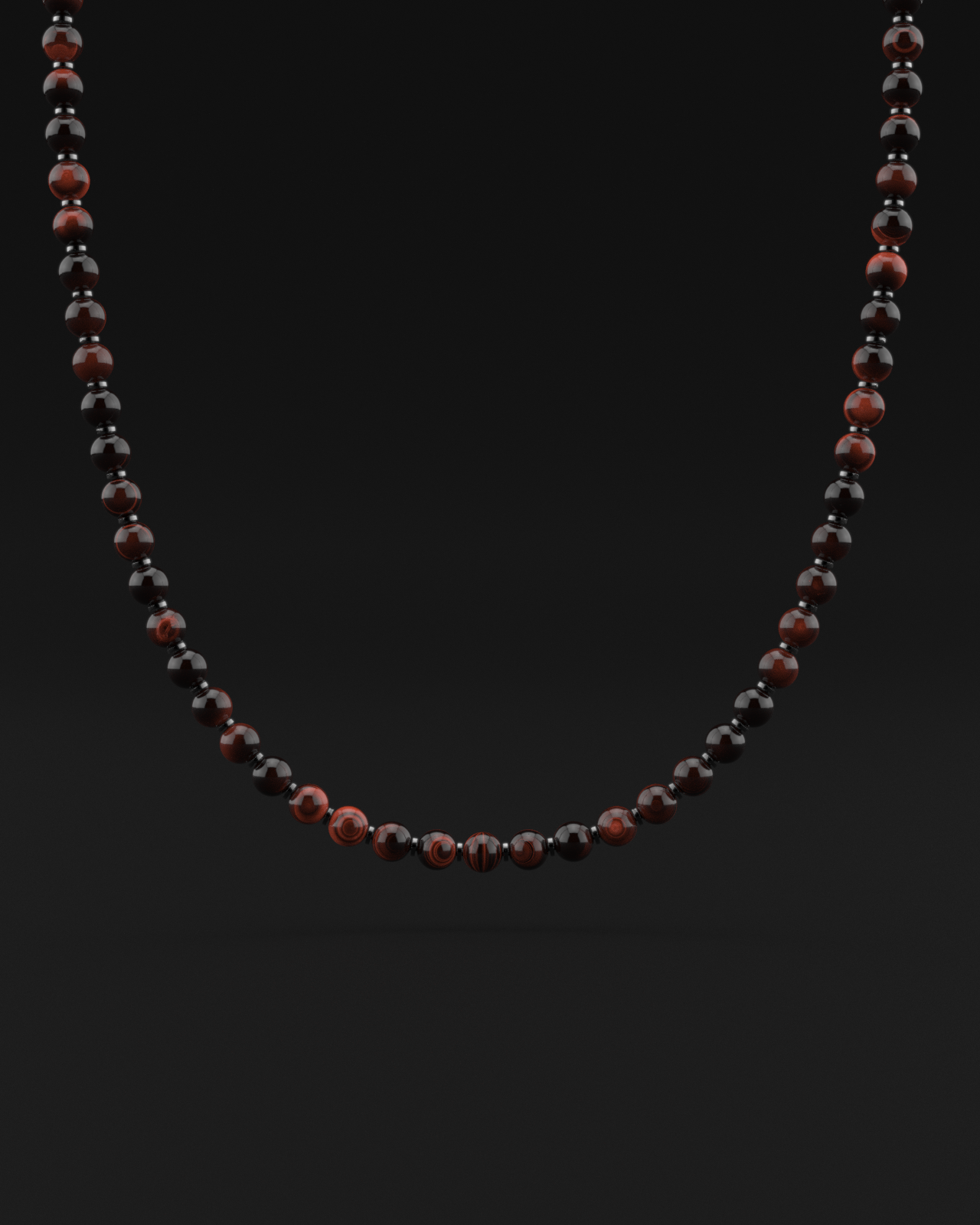 Red Tiger Eye Necklace 8mm | Prayer