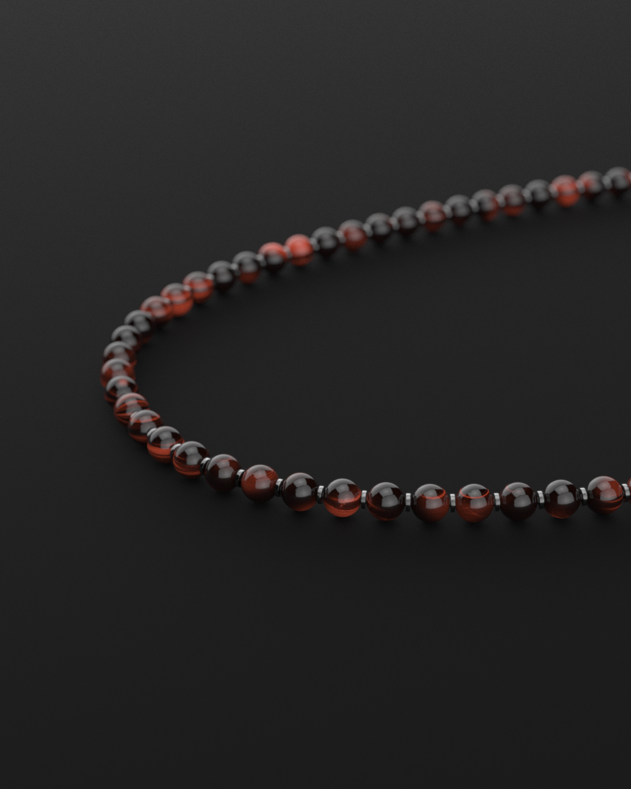 Red Tiger Eye Necklace 8mm | Prayer