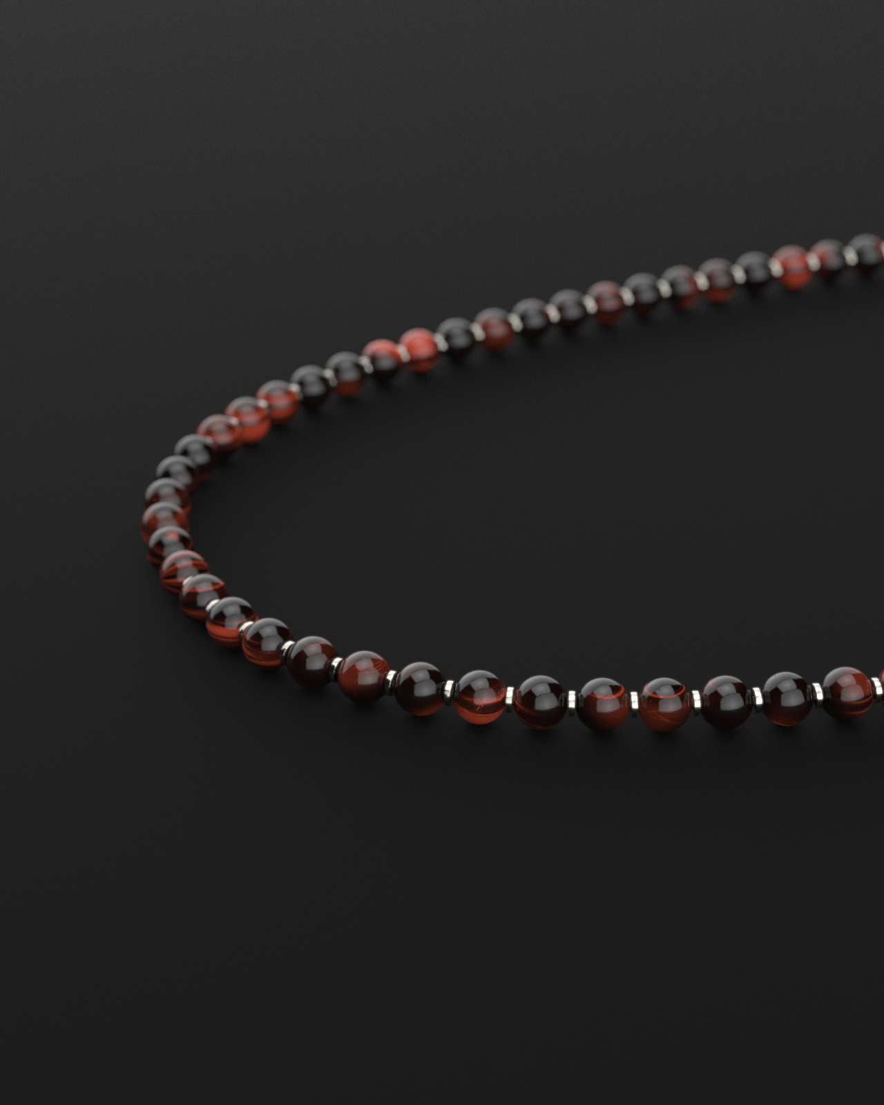 Red Tiger Eye Necklace 8mm | Prayer