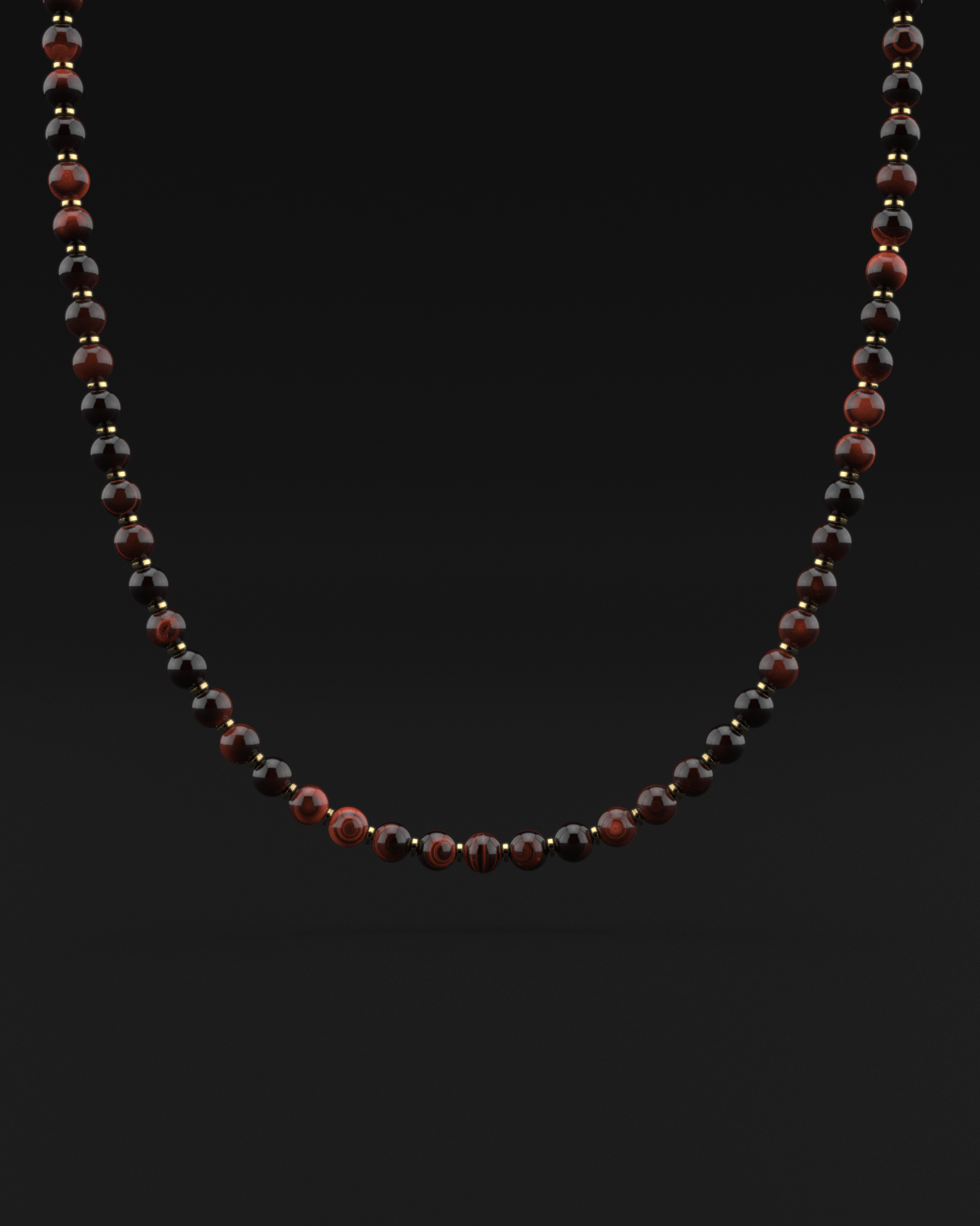 Red Tiger Eye Necklace 8mm | Prayer