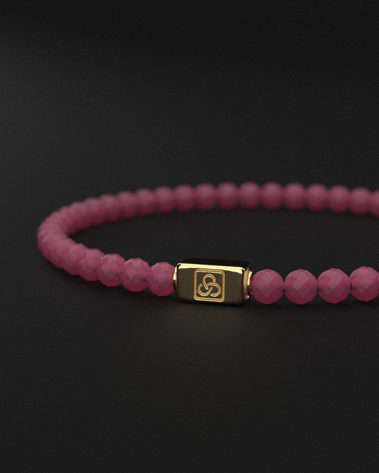 Ruby Matte Bracelet Faceted 4mm | Essential