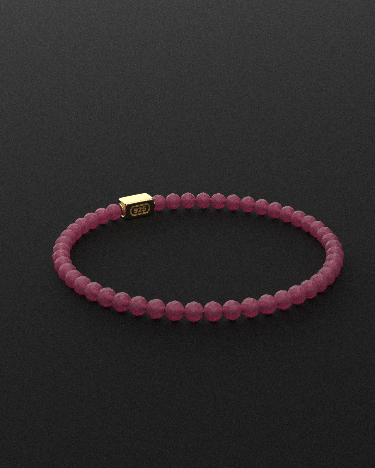 Ruby Matte Bracelet Faceted 4mm | Essential