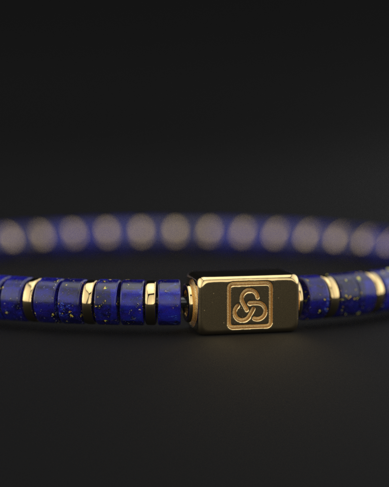 Lapis Lazuli Bracelet 4mm | Spacer #2