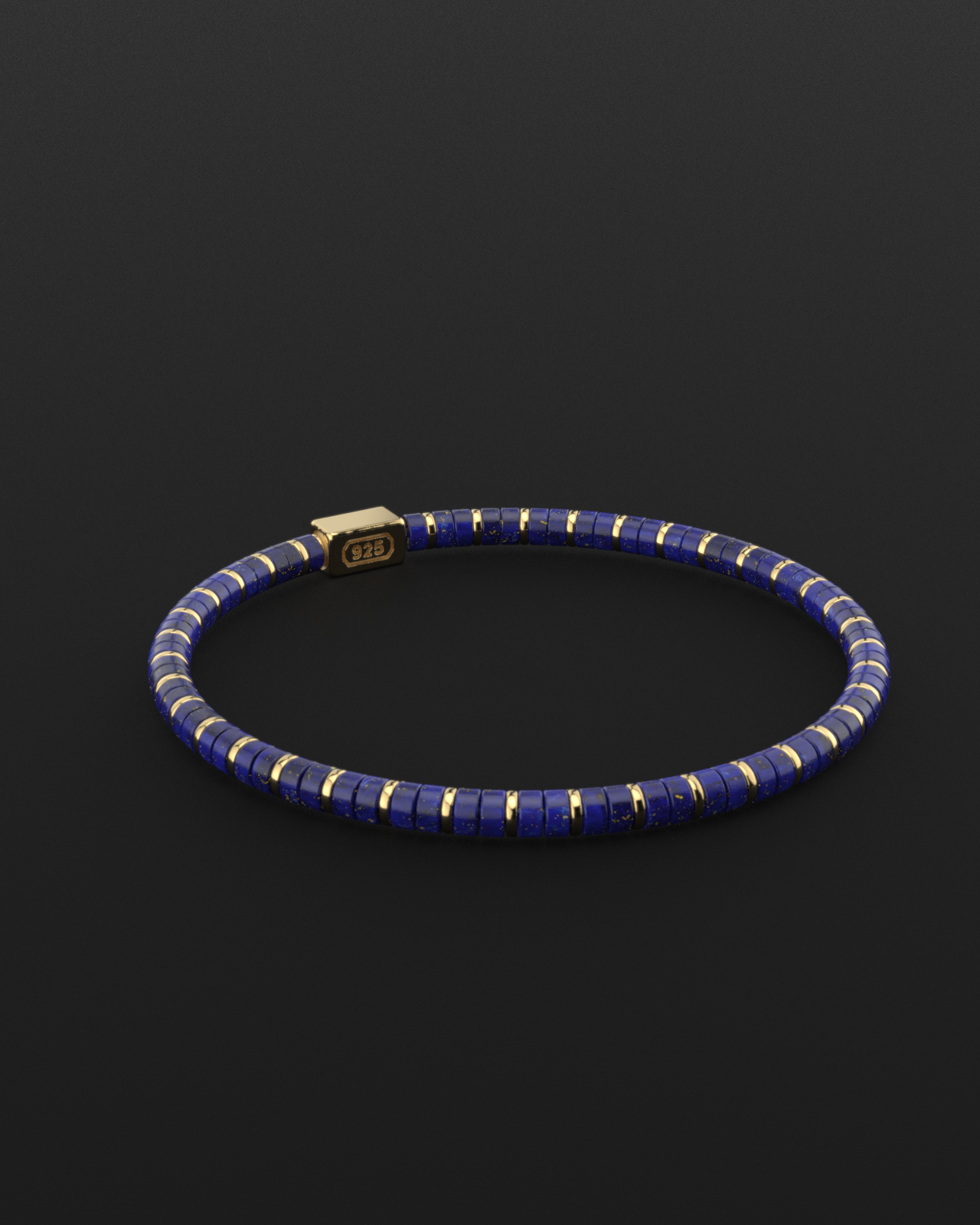 Lapis Lazuli Bracelet 4mm | Spacer #2