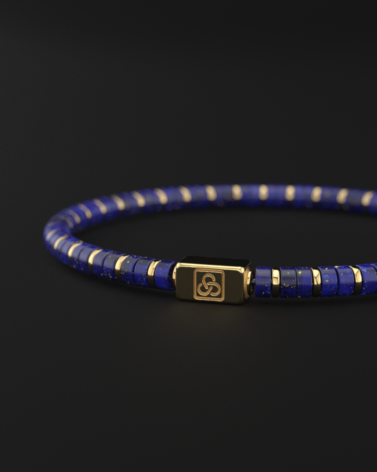 Lapis Lazuli Bracelet 4mm | Spacer #2