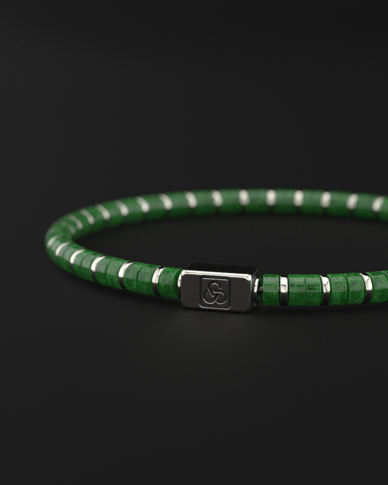 Emerald Jade Bracelet 4mm | Spacer #2