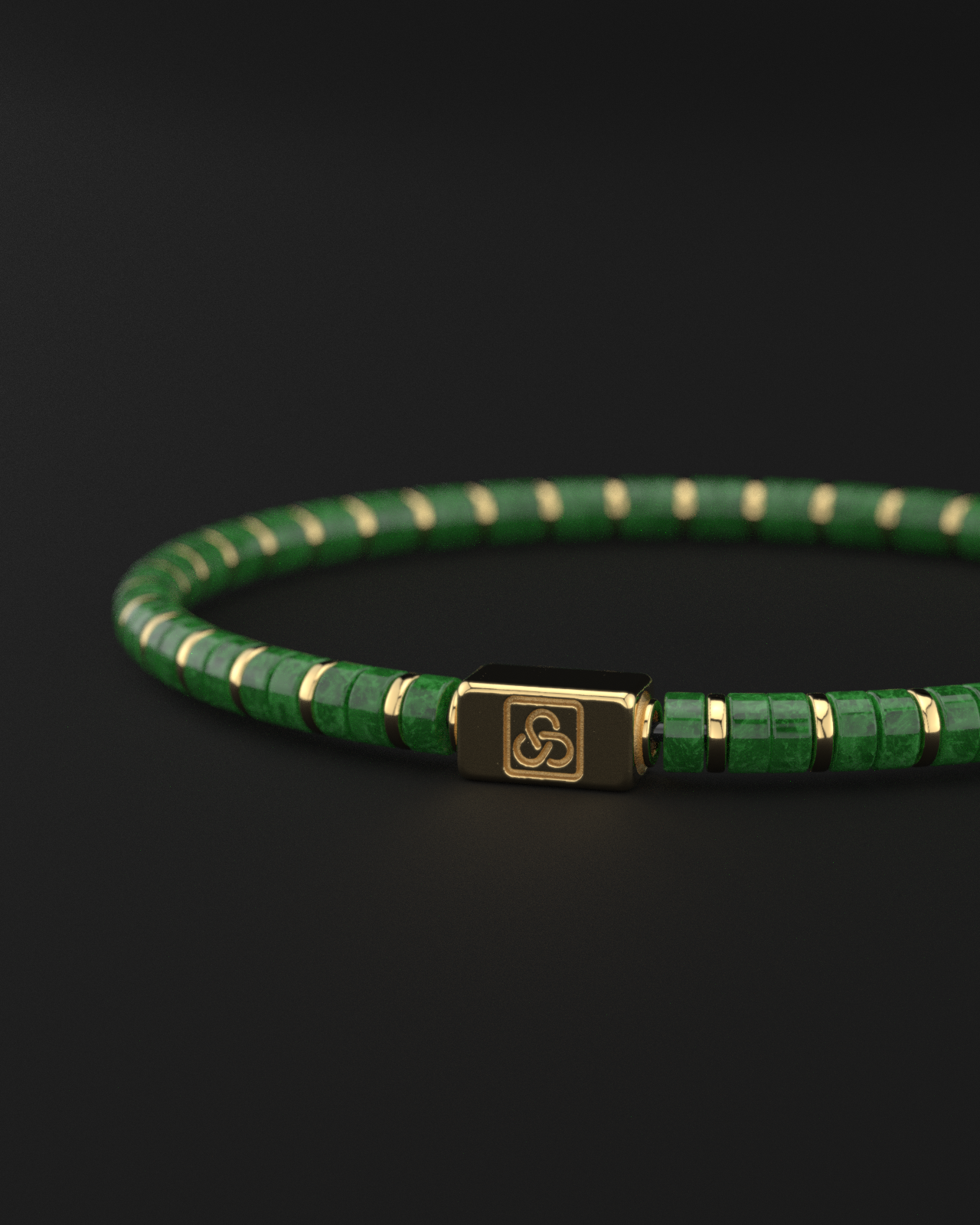 Emerald Jade Bracelet 4mm | Spacer #2