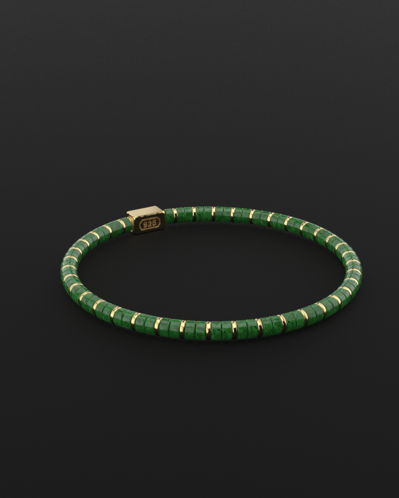 Emerald Jade Bracelet 4mm | Spacer #2