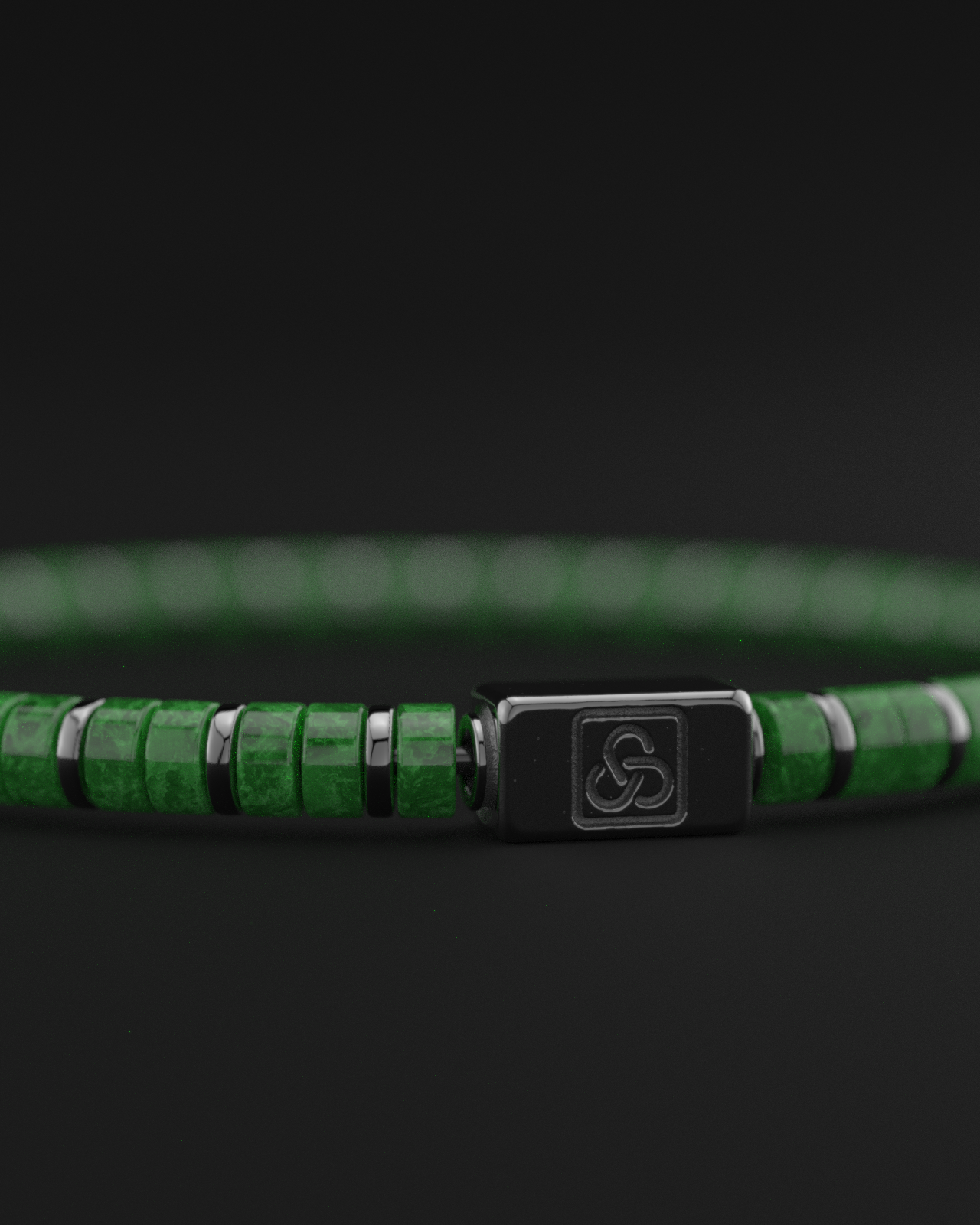 Emerald Jade Bracelet 4mm | Spacer #2