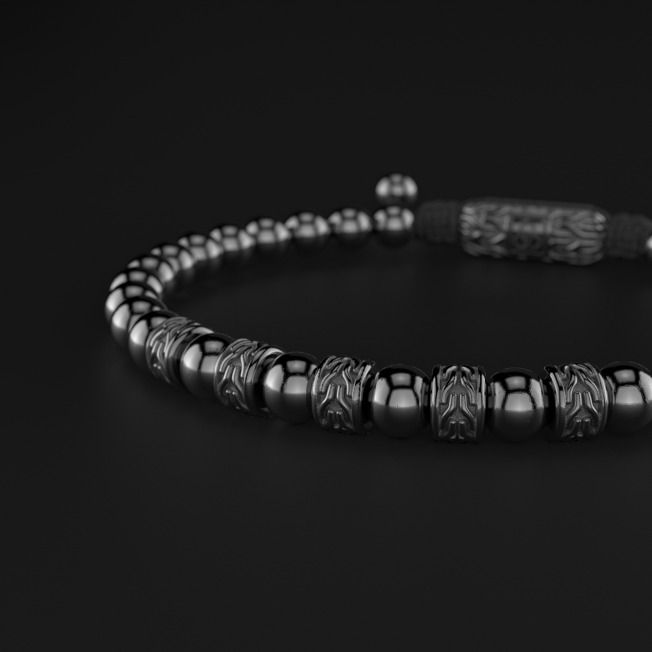 Hematite Bracelet 6mm | Snake