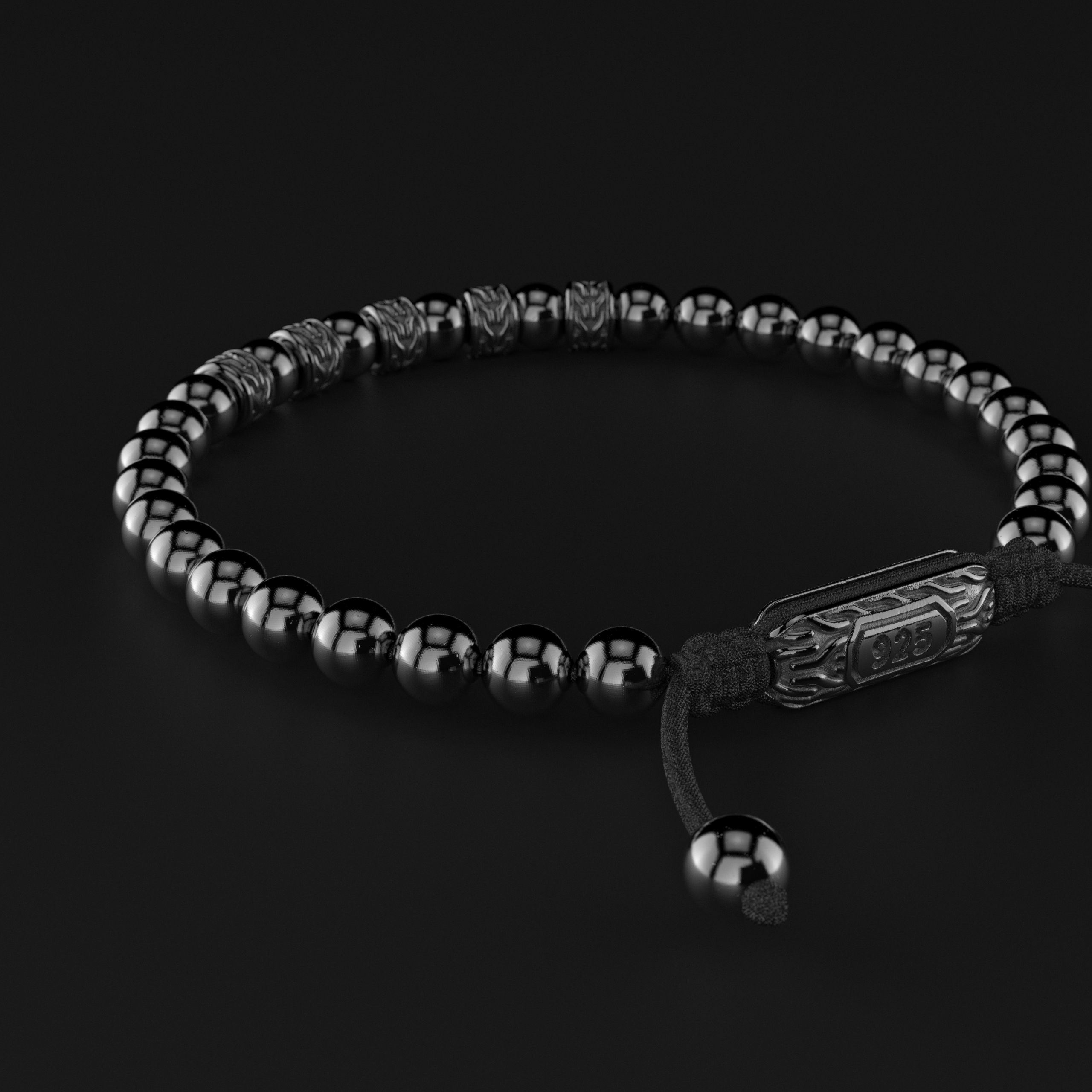 Hematite Bracelet 6mm | Snake