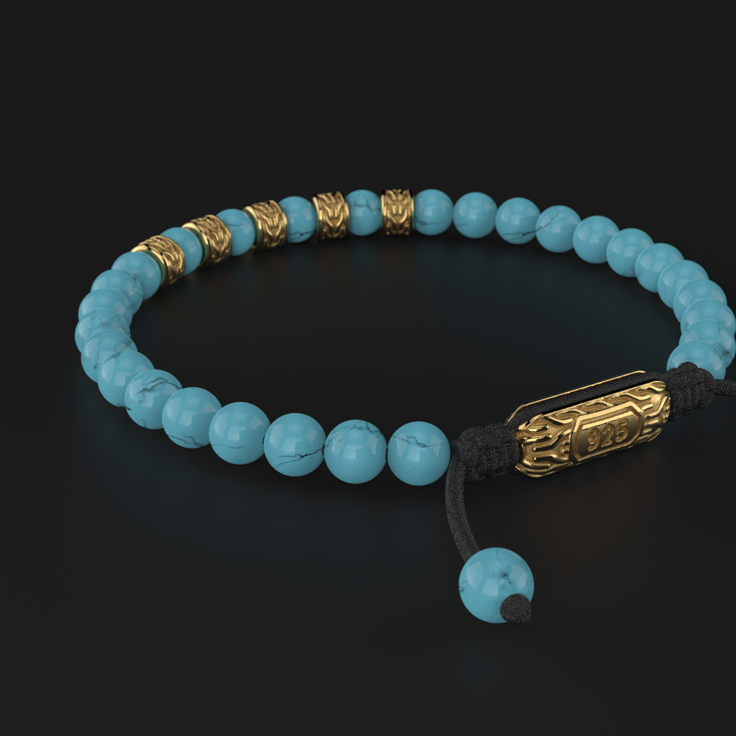 Turquoise Bracelet 6mm | Snake
