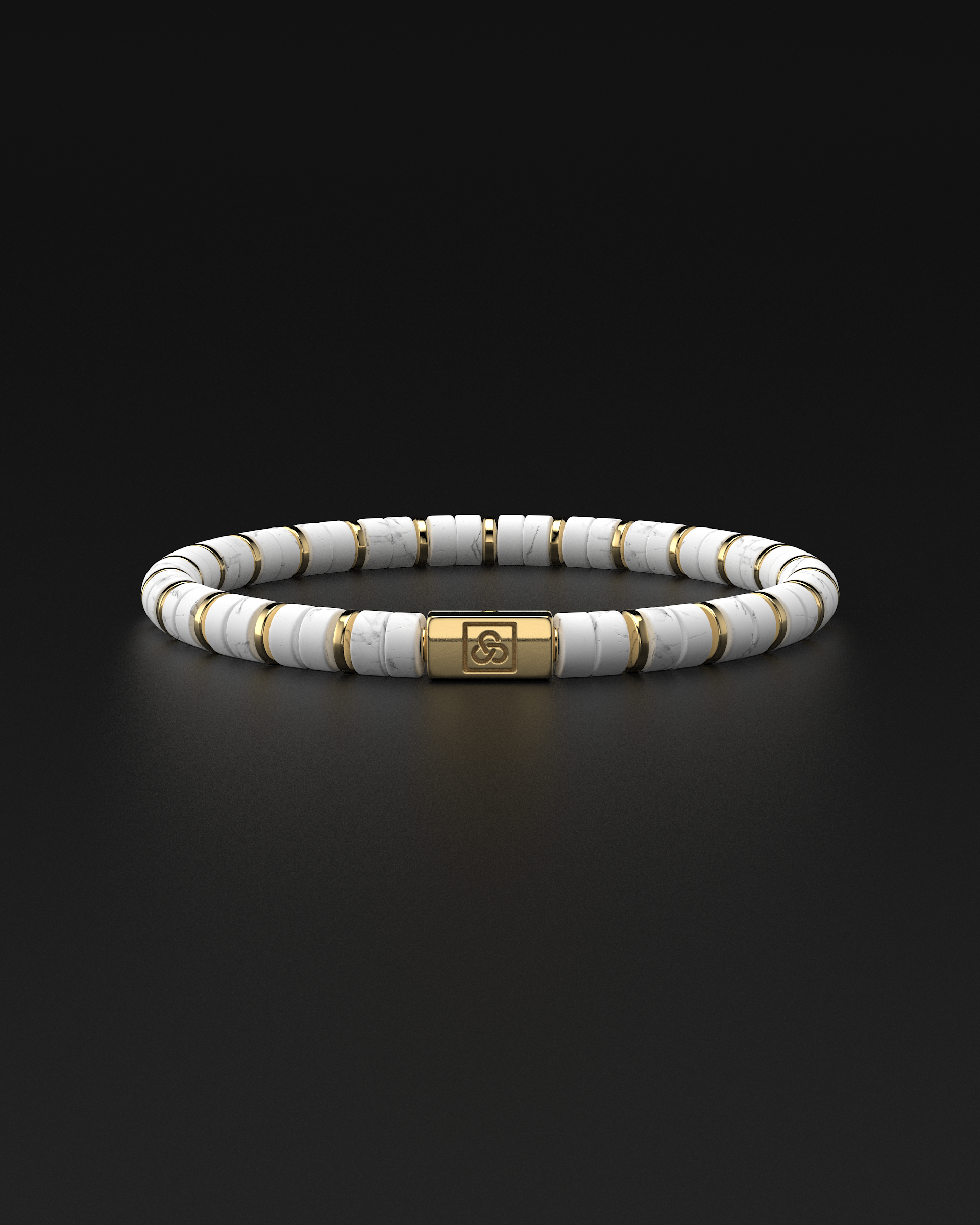 Bracciale in Howlite 6mm | Distanziatore n. 2