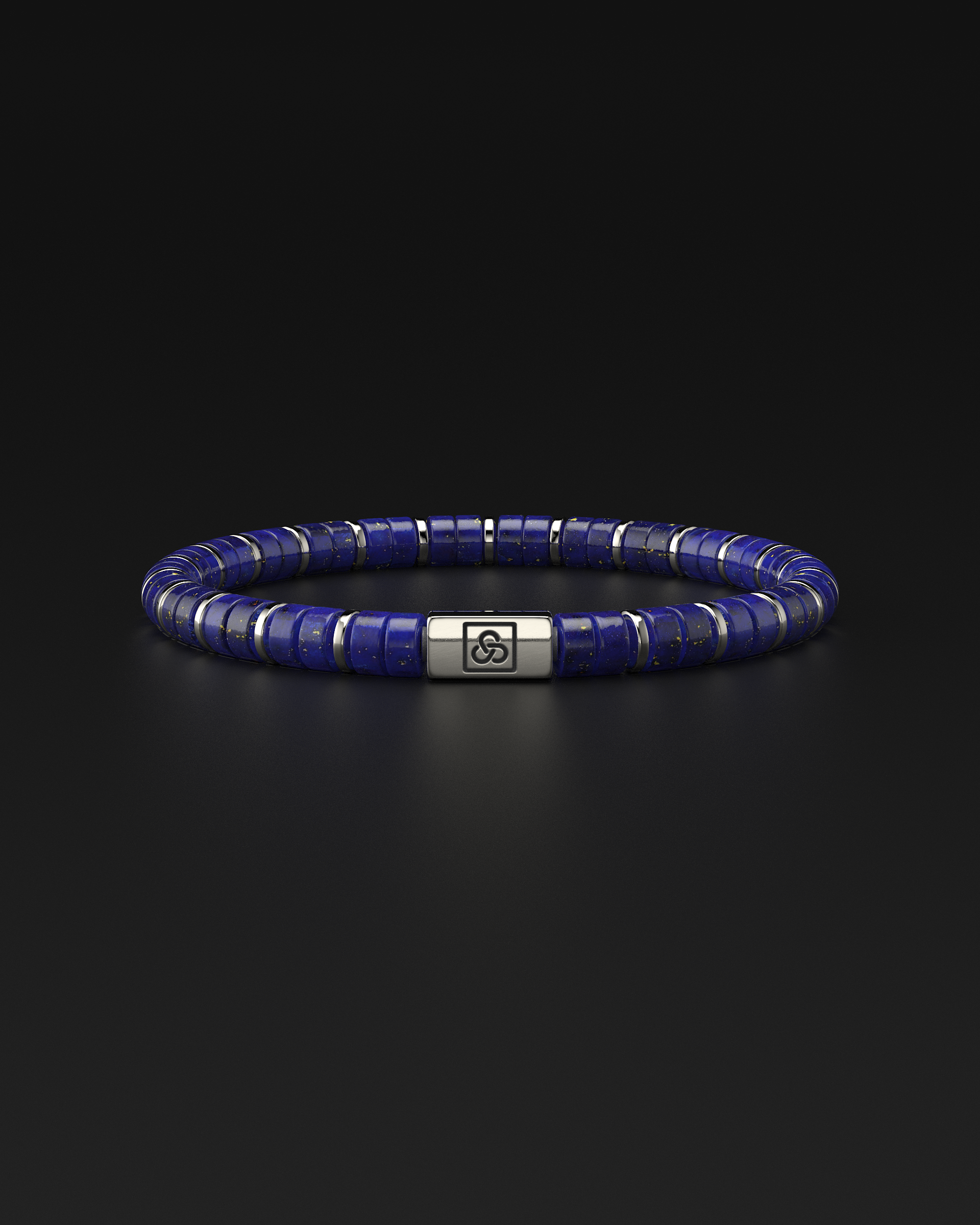 Bracciale in Lapis Lazuli 6mm | Distanziatore n. 2