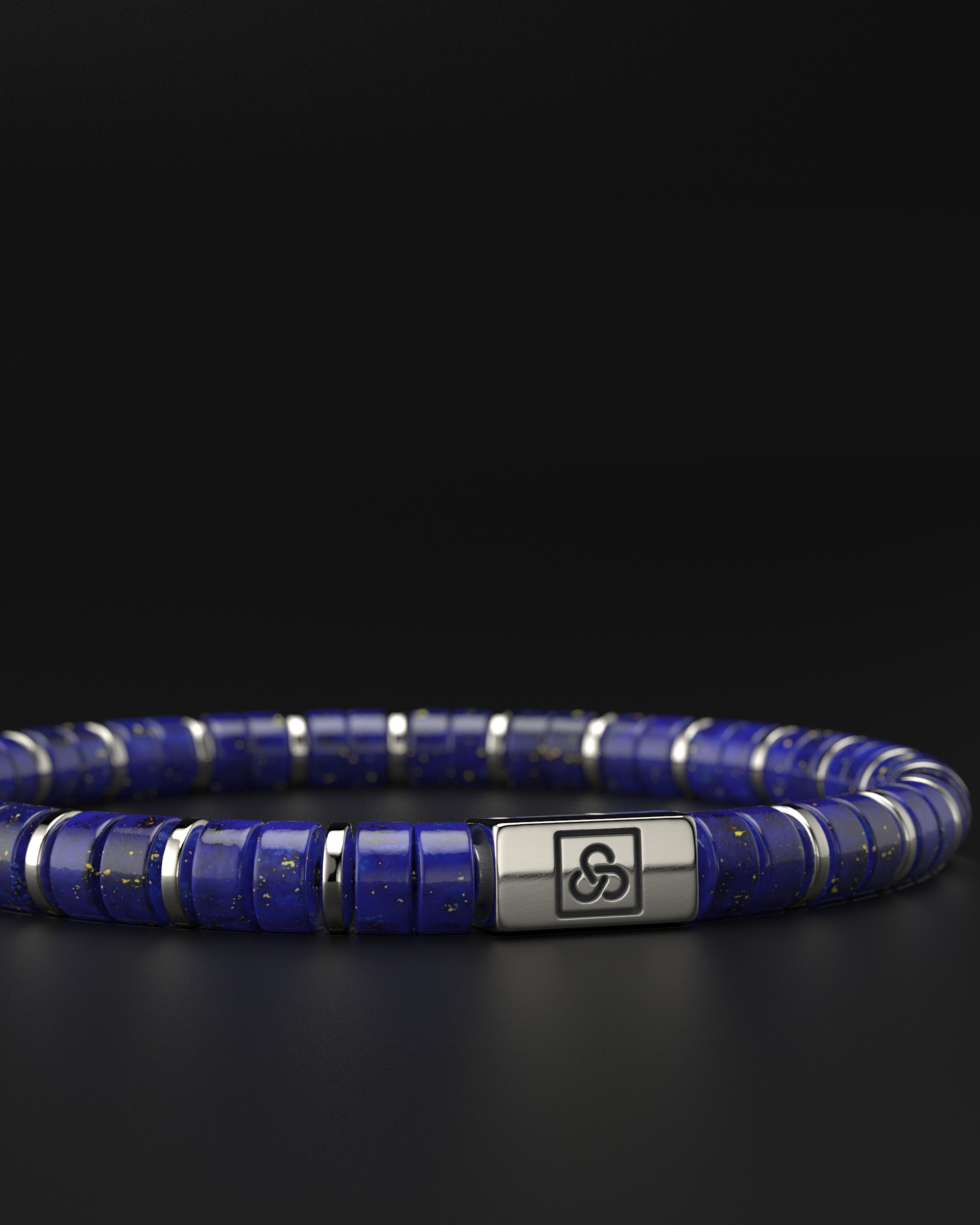 Bracciale in Lapis Lazuli 6mm | Distanziatore n. 2