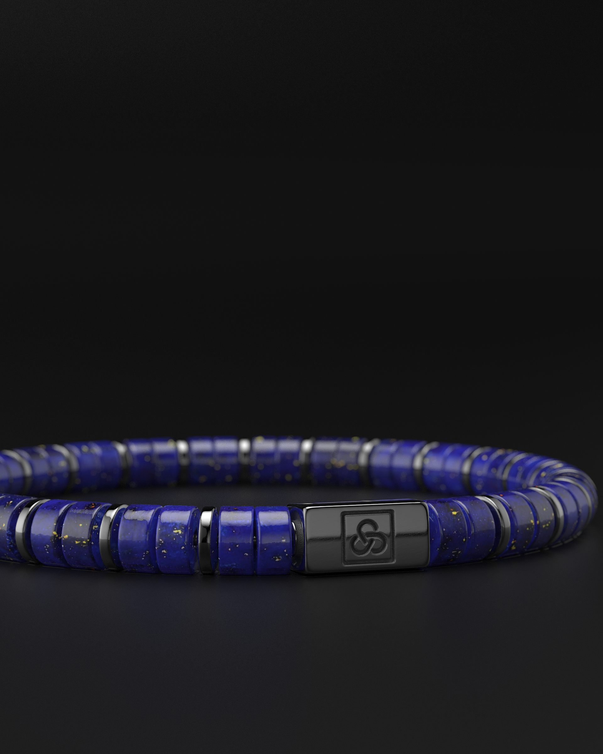 Bracciale in Lapis Lazuli 6mm | Distanziatore n. 2