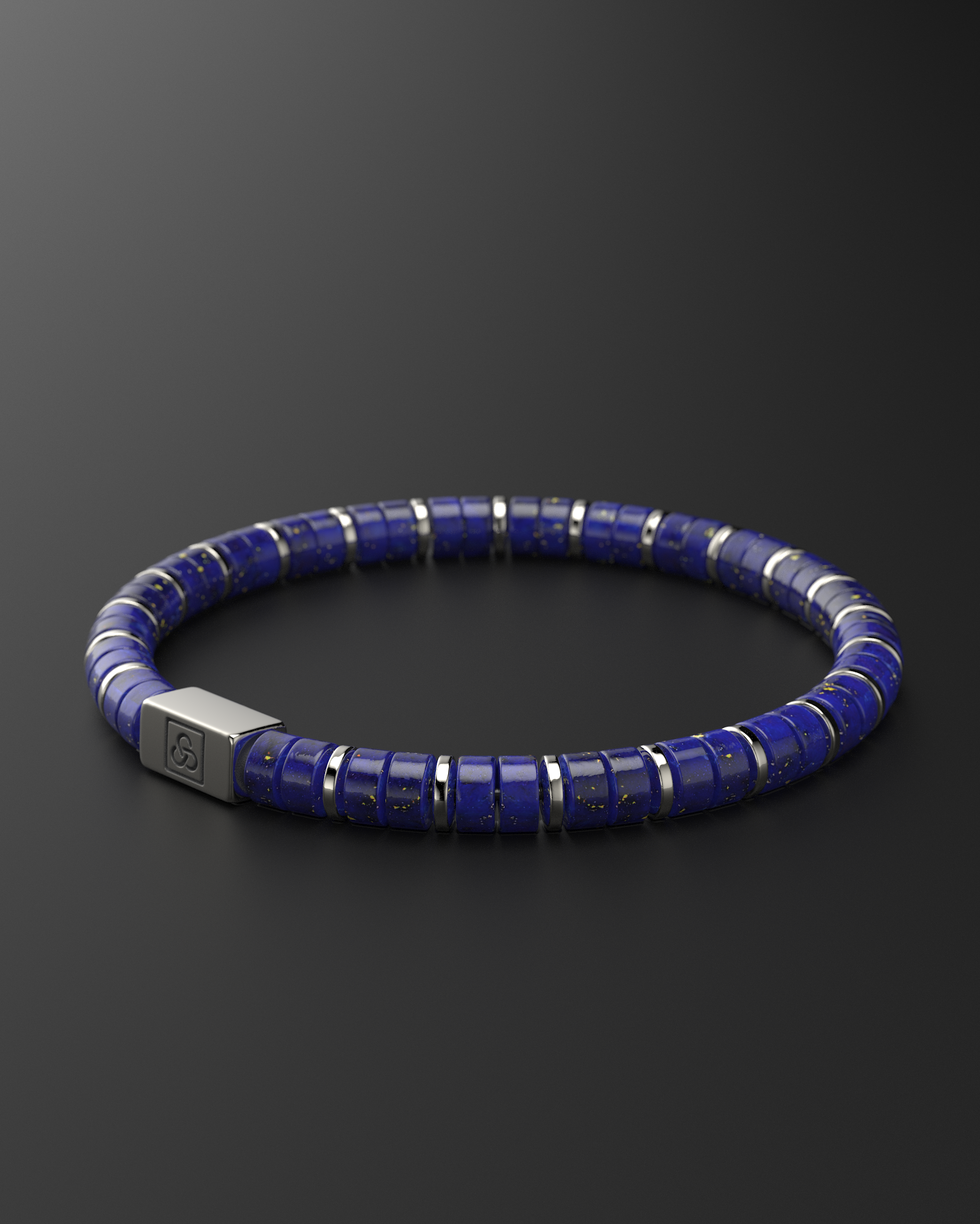 Bracciale in Lapis Lazuli 6mm | Distanziatore n. 2