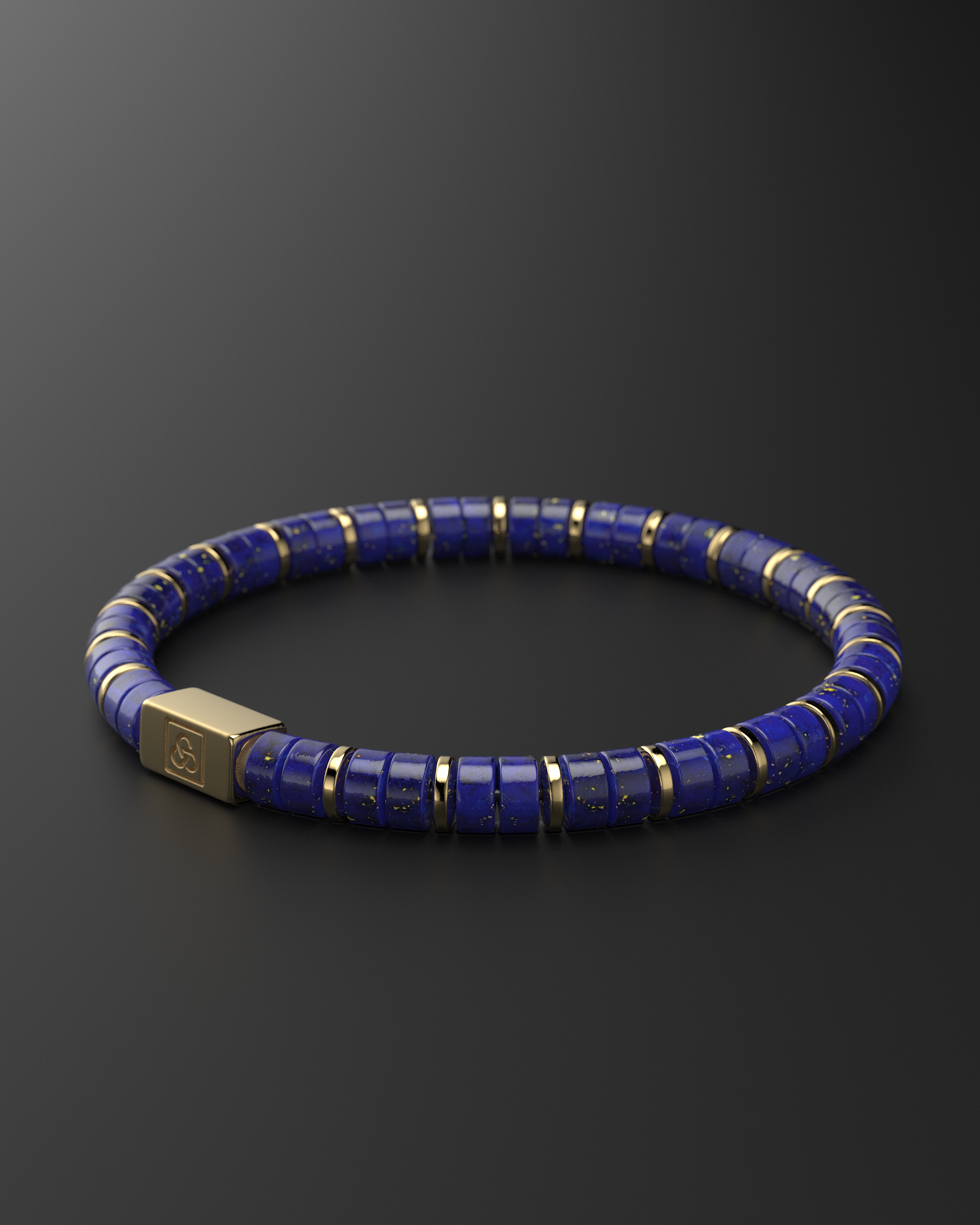 Bracciale in Lapis Lazuli 6mm | Distanziatore n. 2