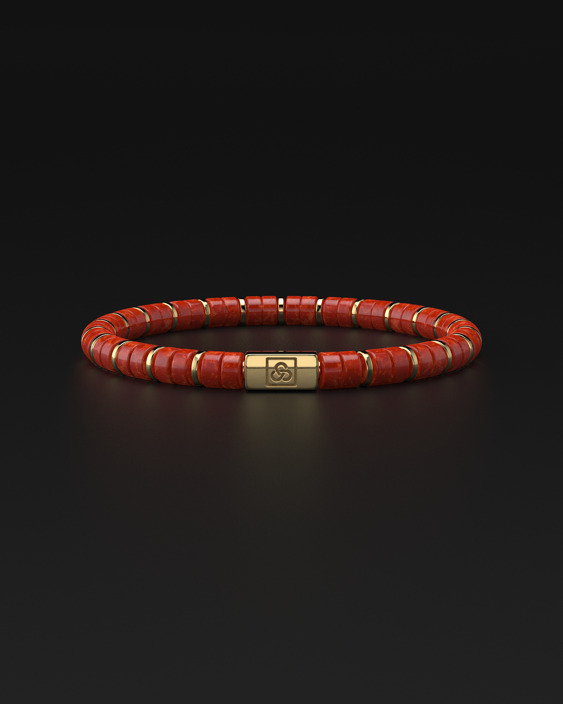 Pulsera de Jade Rojo 6mm | Espaciador #2