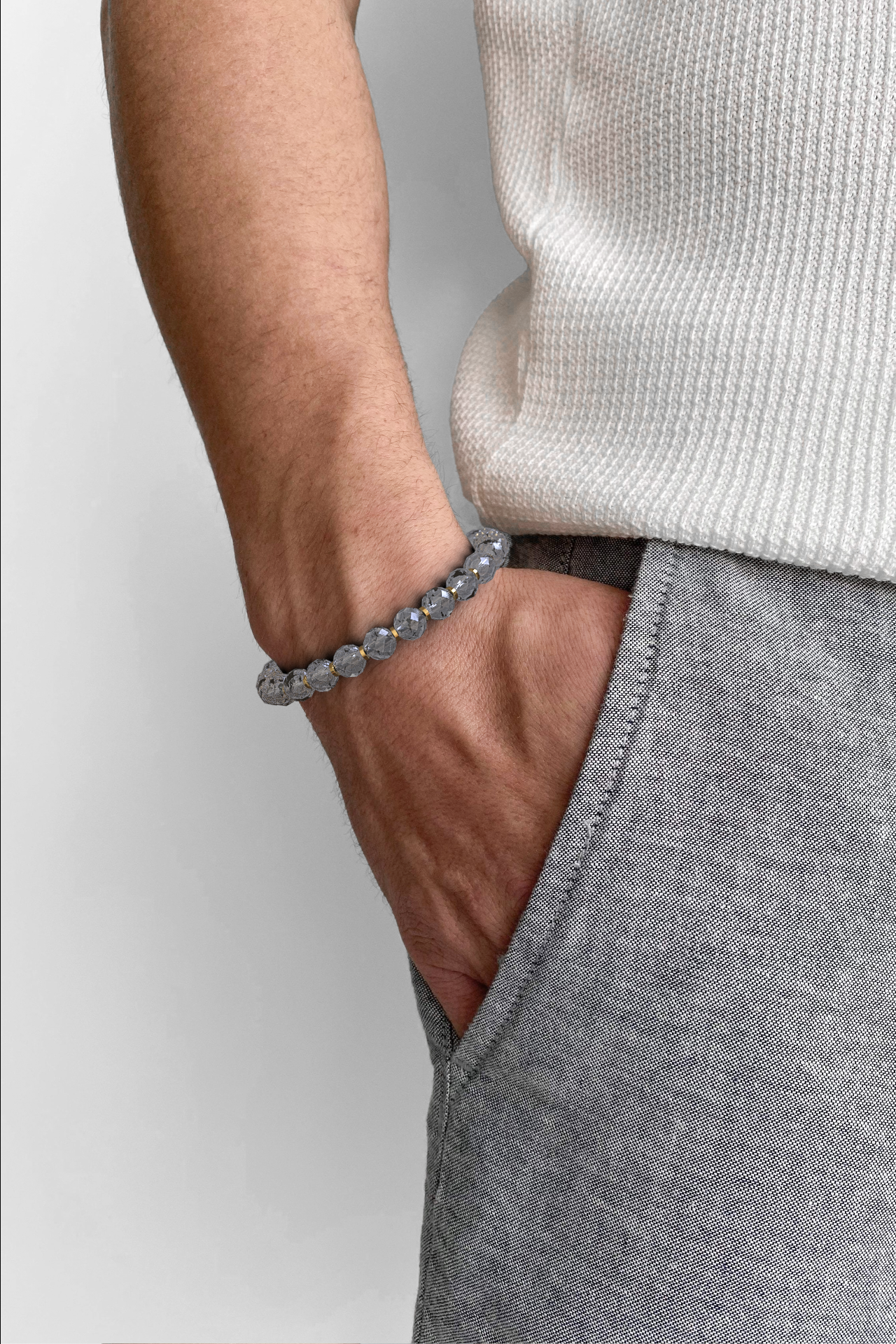 Rutilated Quartz Bracelet | Faceted Beads