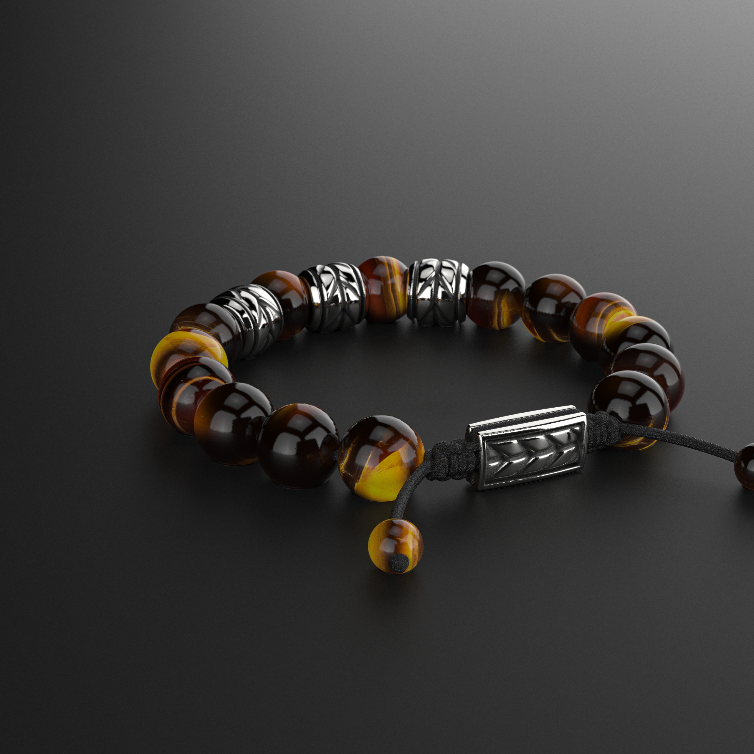 Tiger Eye Bracelet 12mm | Woven