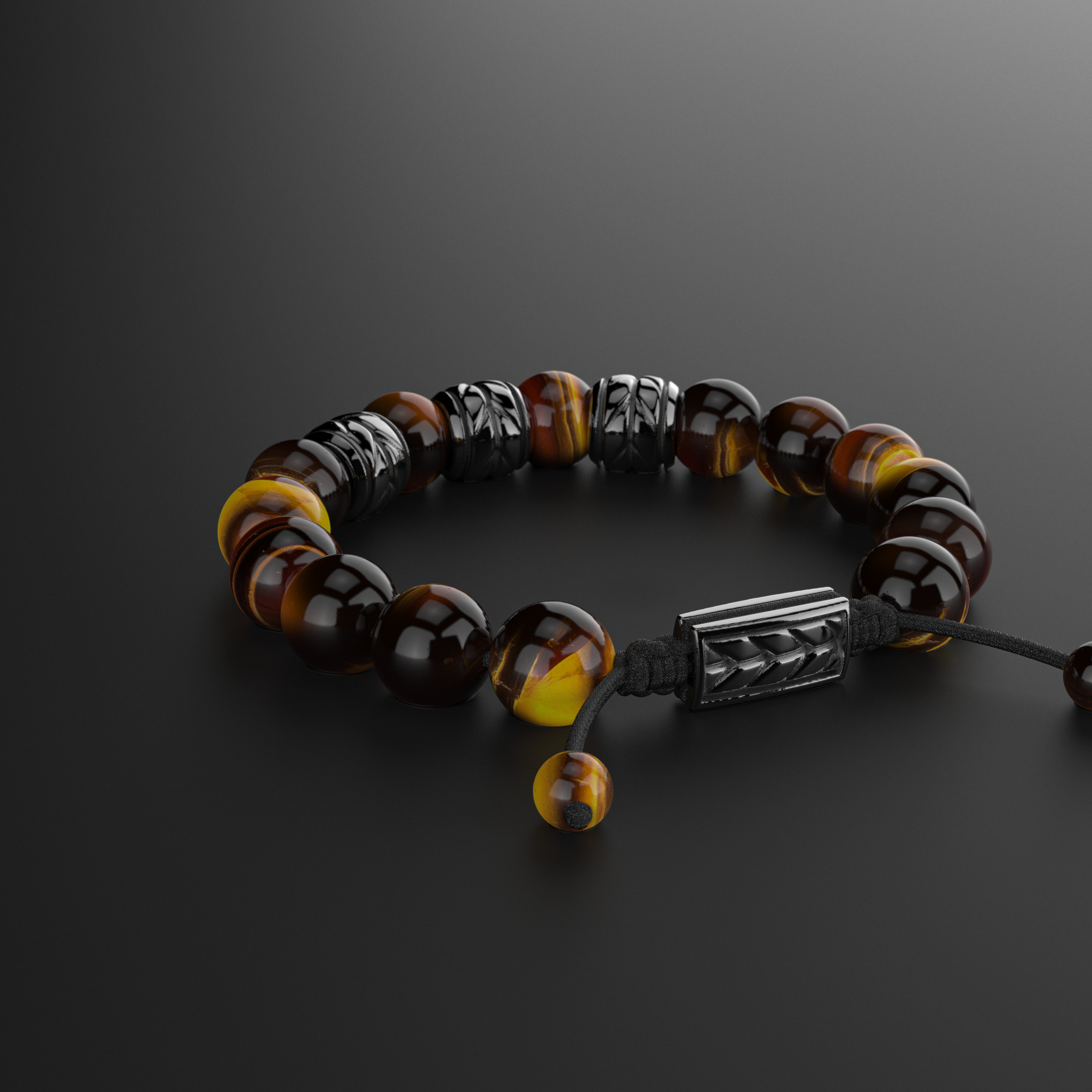 Tiger Eye Bracelet 12mm | Woven