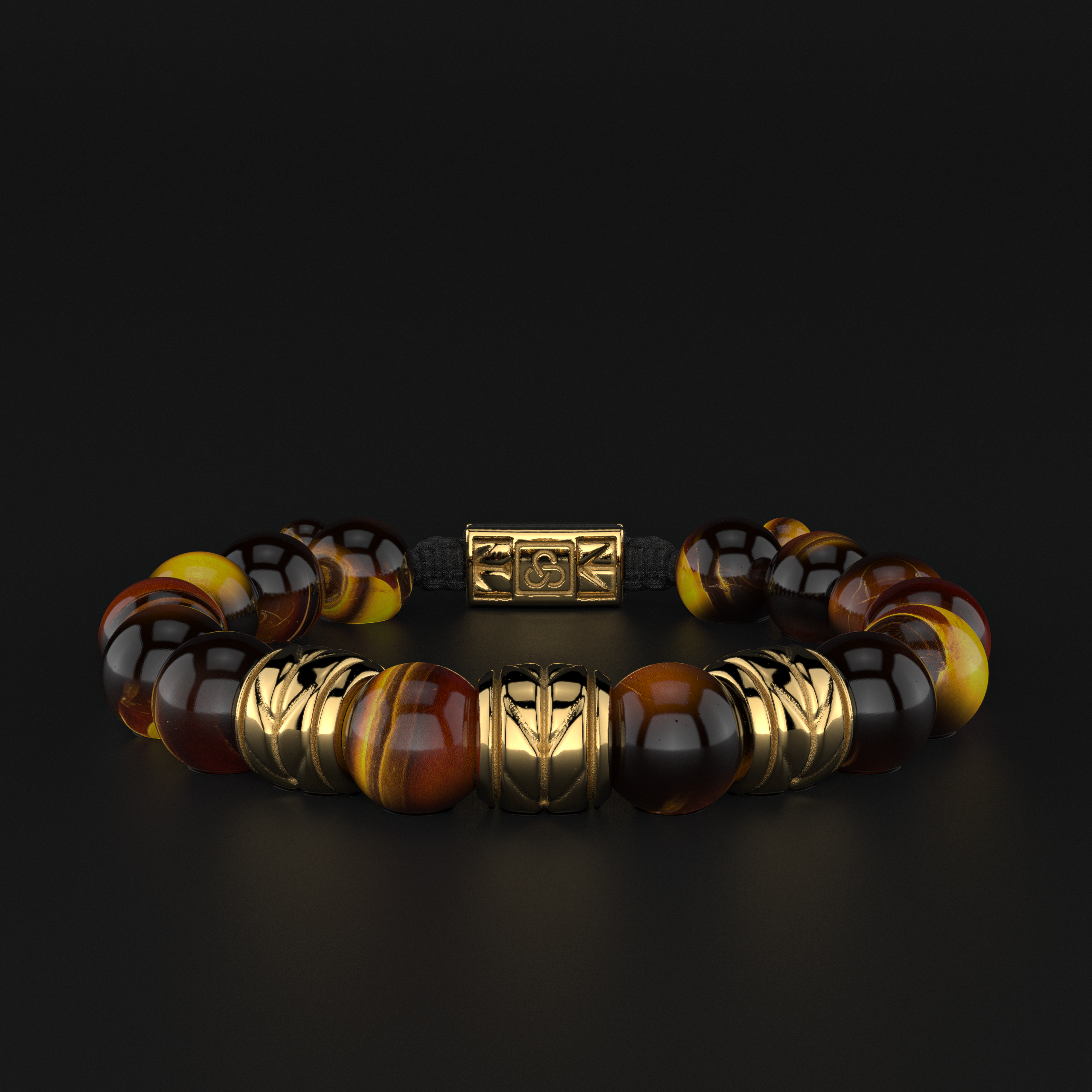 Tiger Eye Bracelet 12mm | Woven