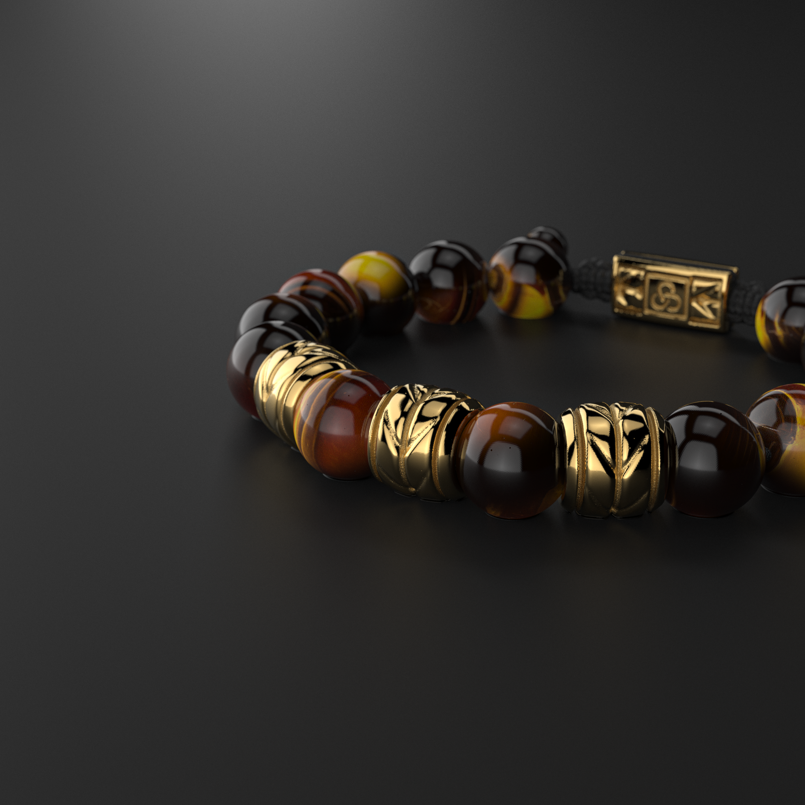 Tiger Eye Bracelet 12mm | Woven