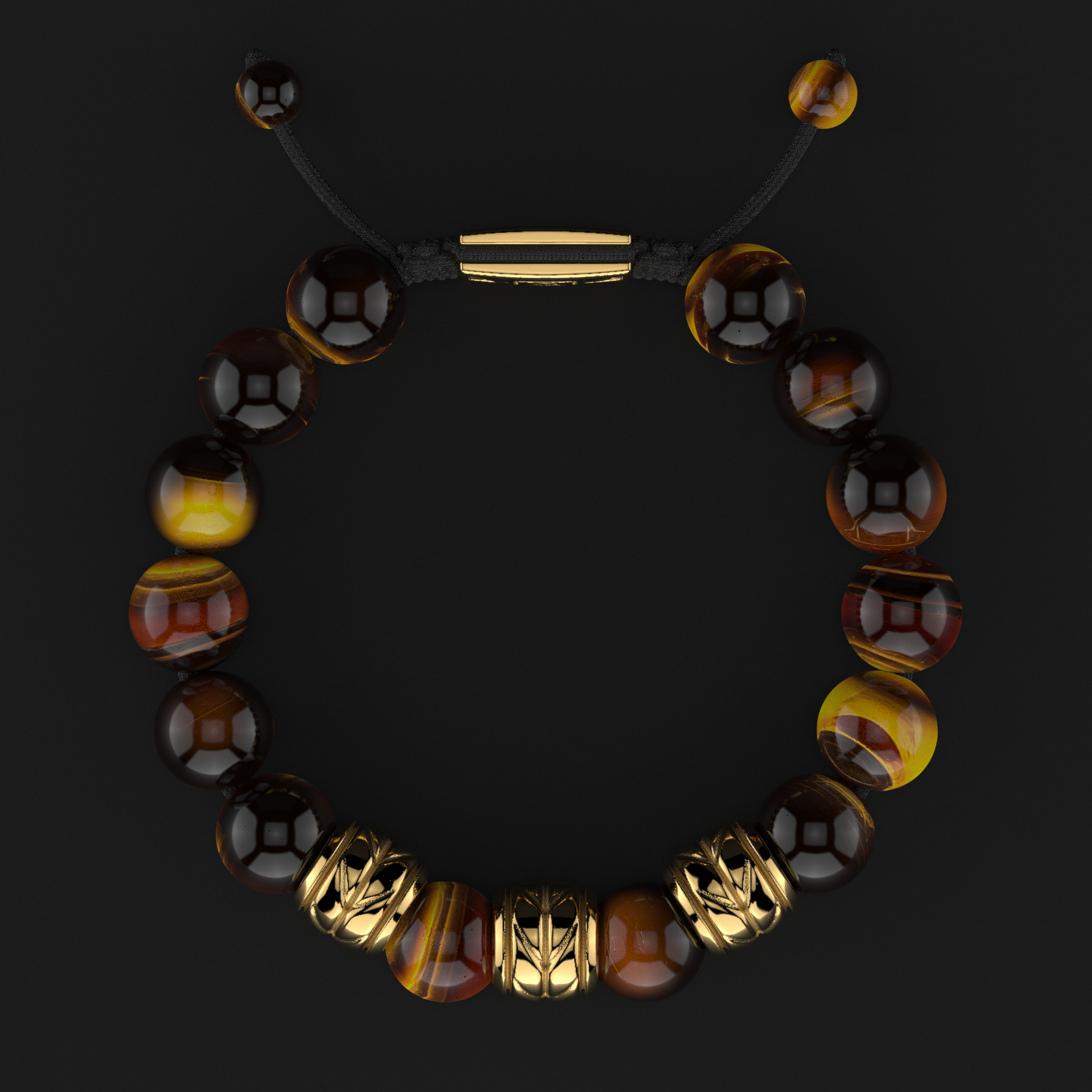 Tiger Eye Bracelet 12mm | Woven