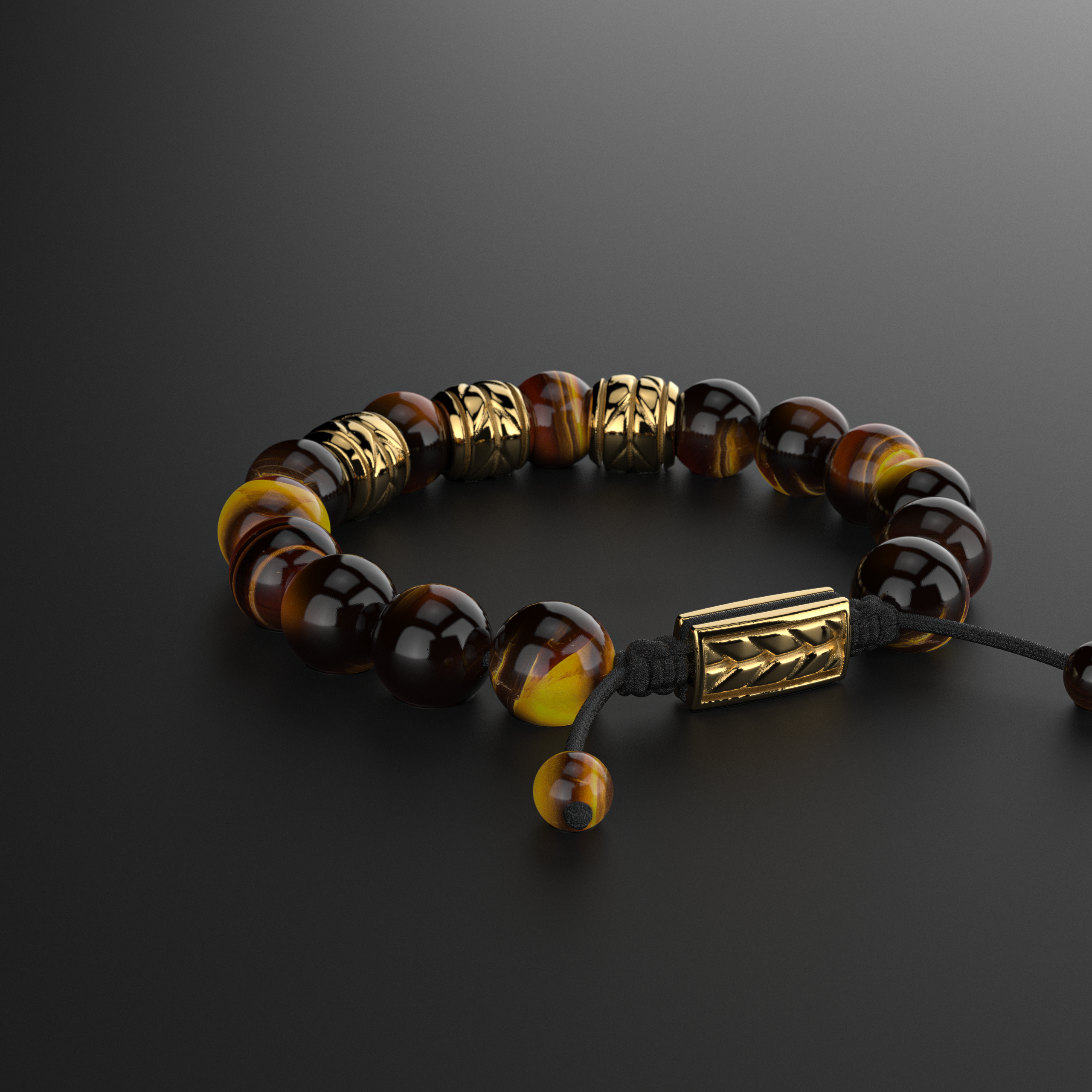 Tiger Eye Bracelet 12mm | Woven