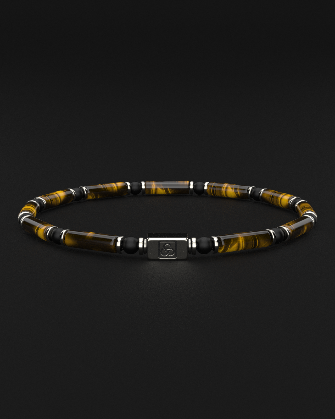 Tiger Eye + Onyx Matte Bracelet 4mm | PIPE