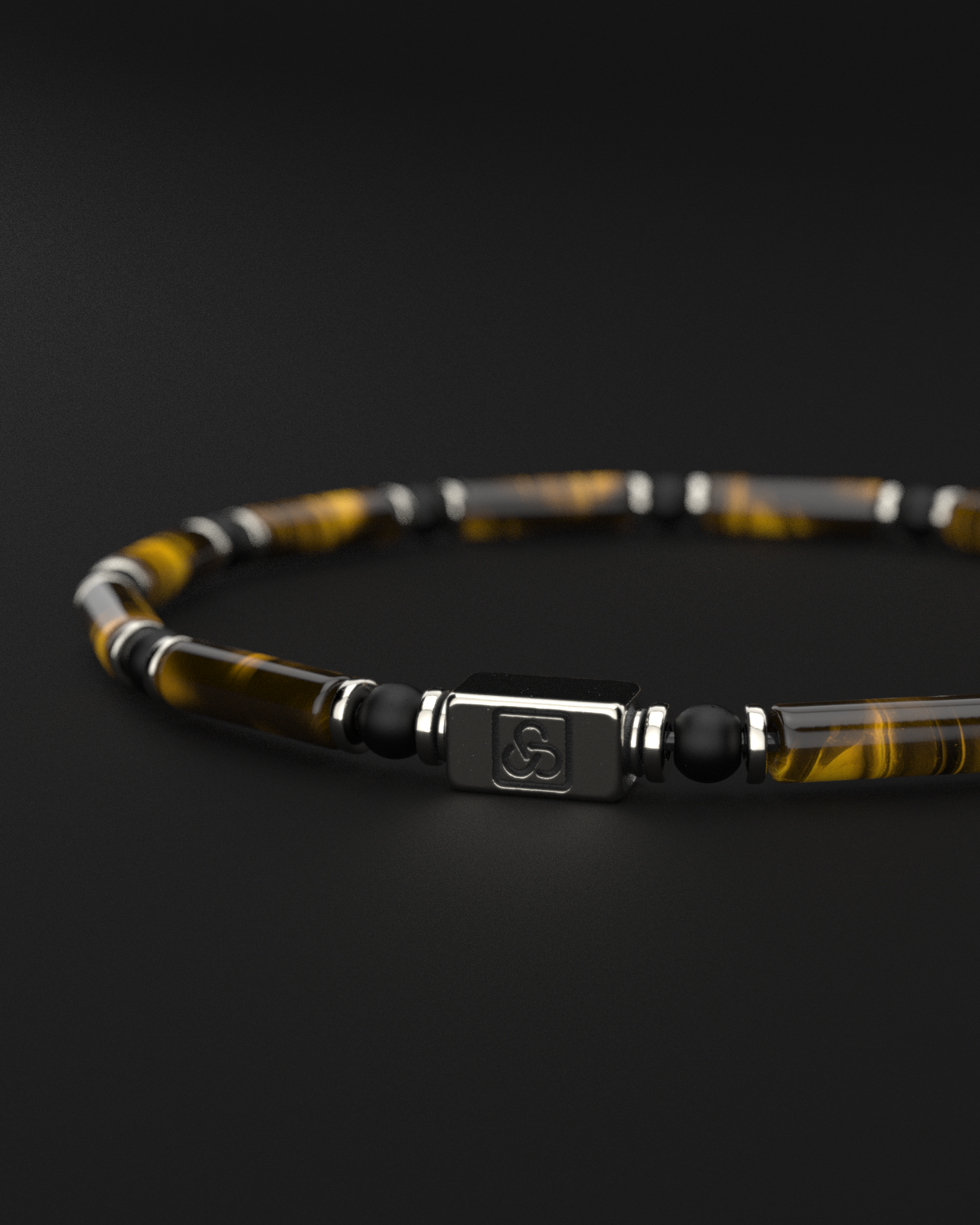 Tiger Eye + Onyx Matte Bracelet 4mm | PIPE