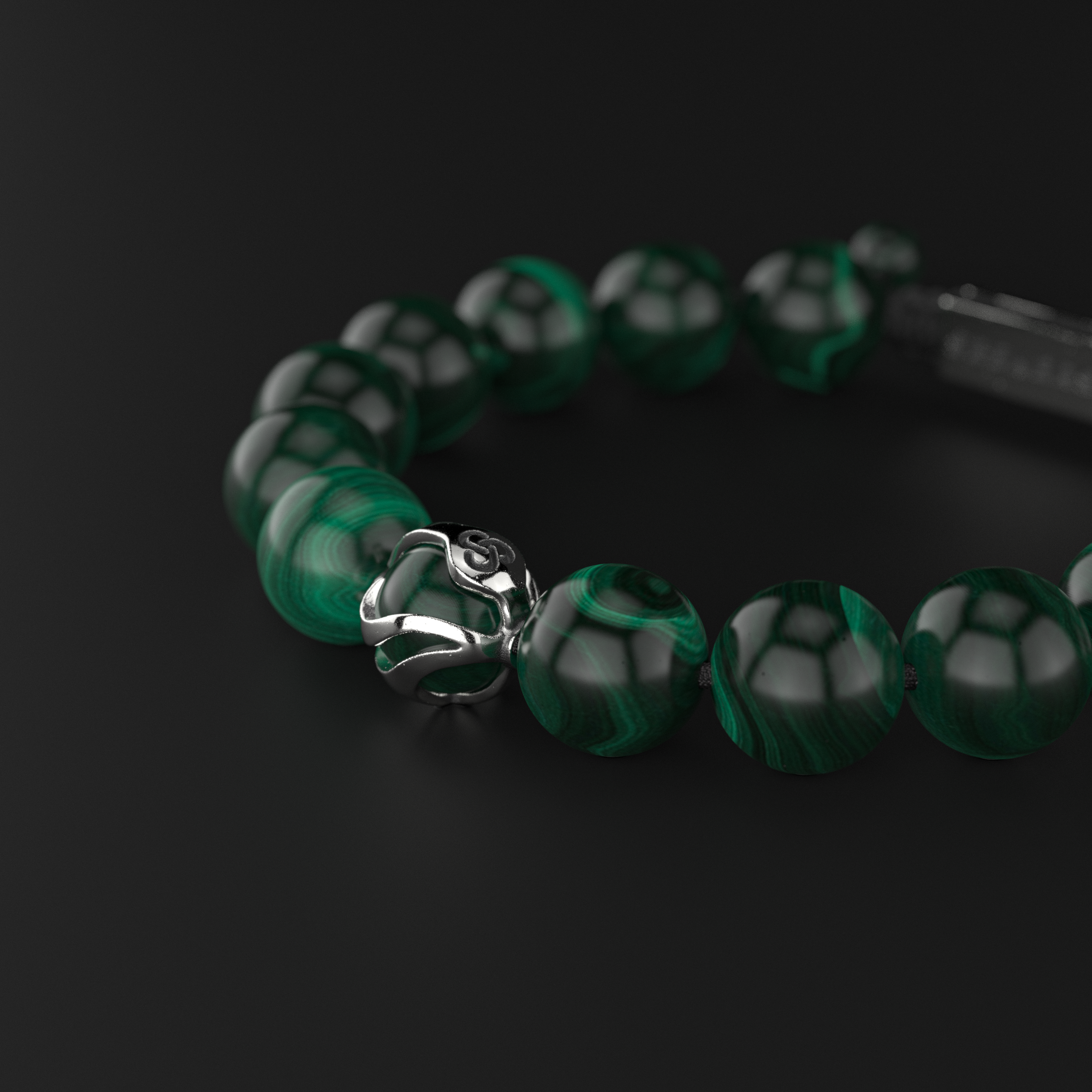 Green Malachite Bracelet 12mm | Waves