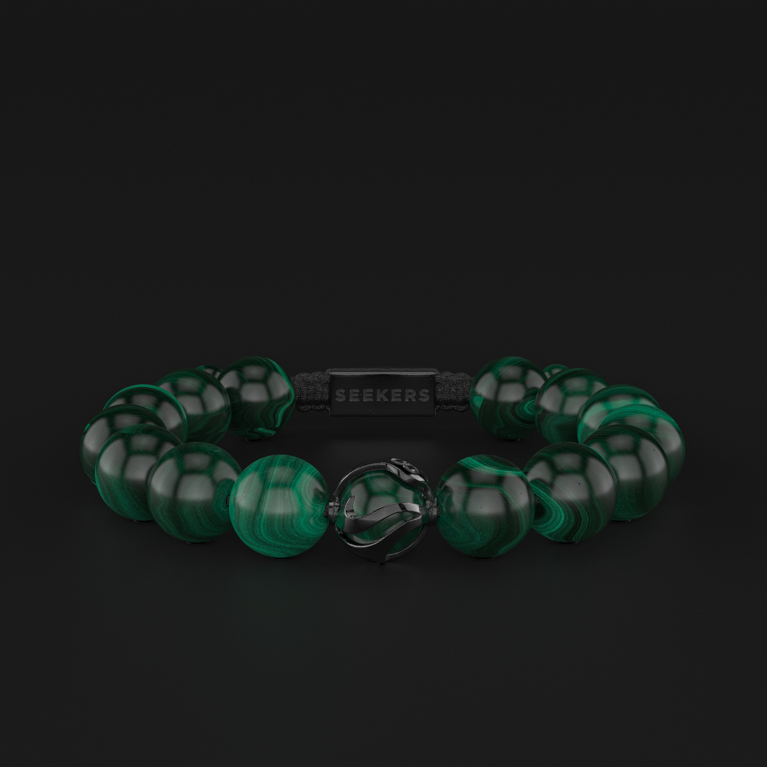 Green Malachite Bracelet 12mm | Waves