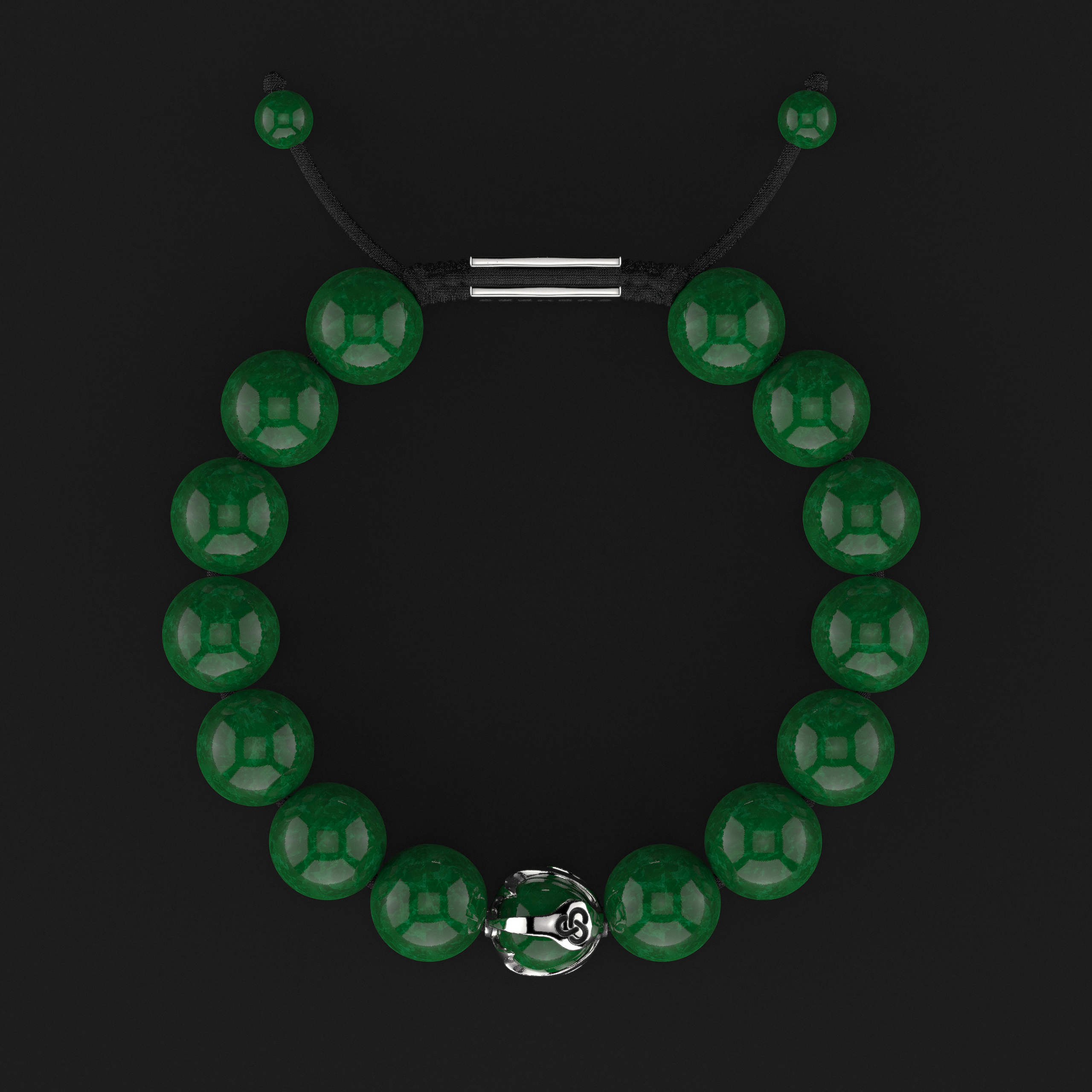 Emerald Jade Bracelet 12mm | Waves