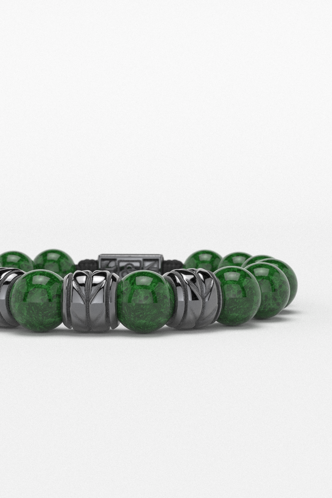 Emerald Jade Bracelet 12mm | Woven