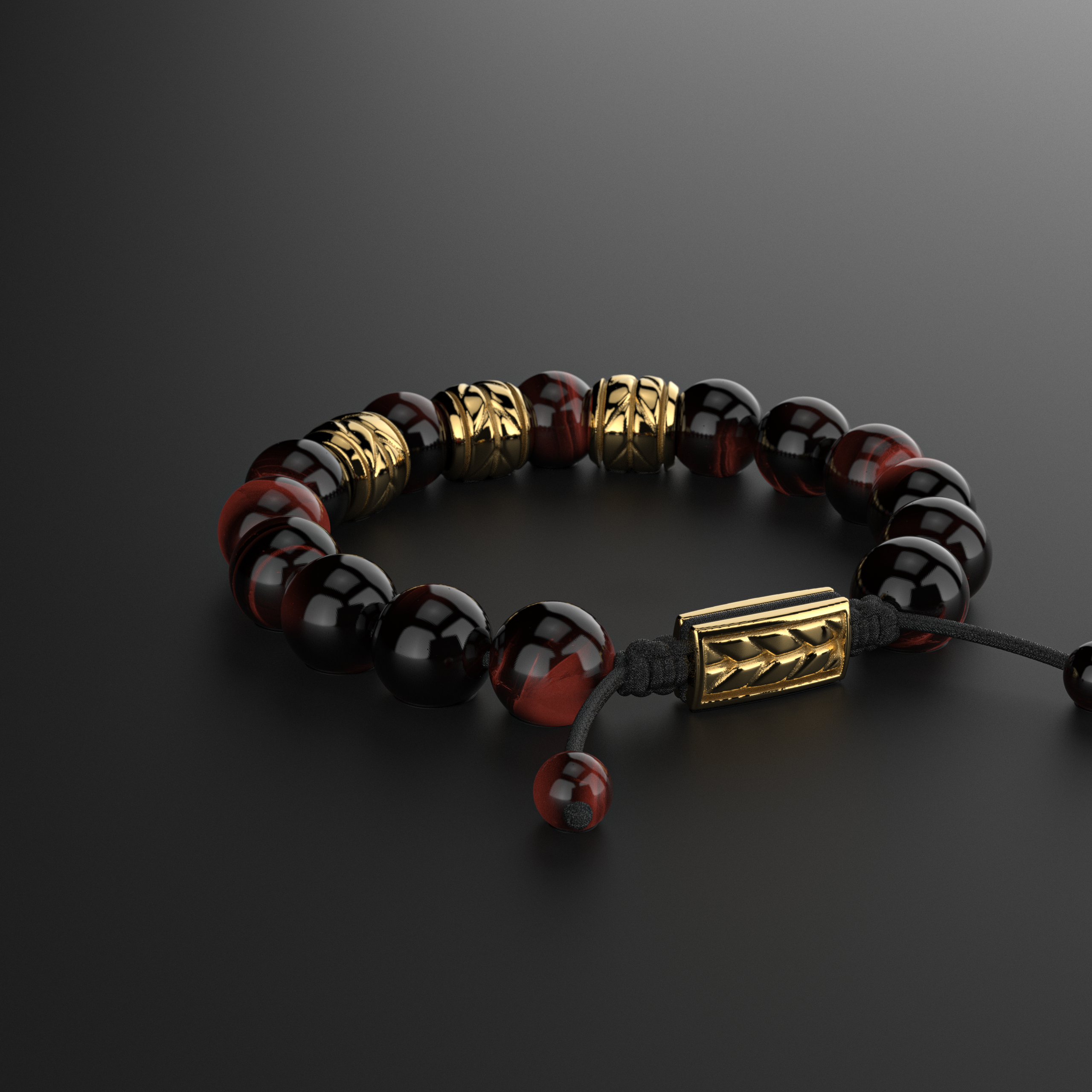 Red Tiger Eye Bracelet 12mm | Woven