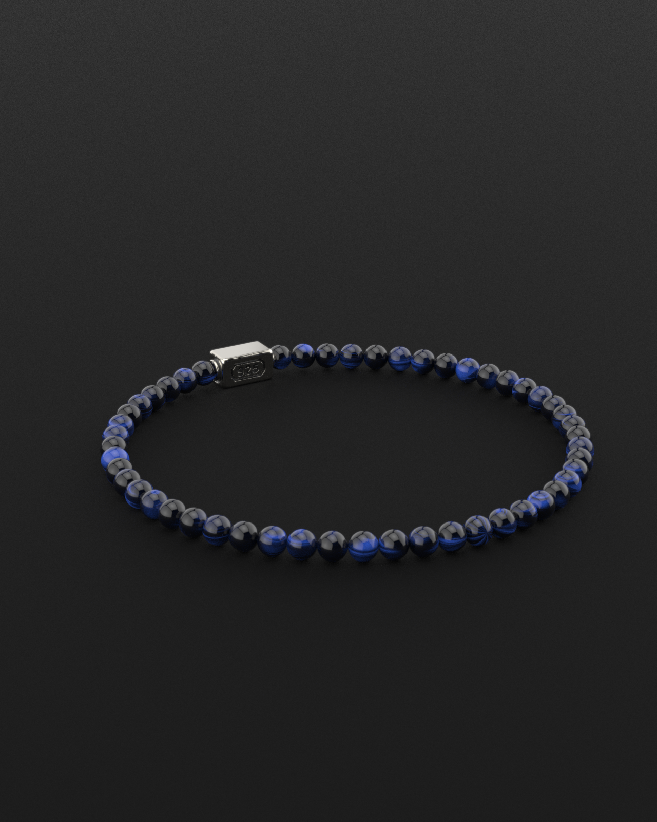 Bracciale Occhio di Tigre Blu 4mm | Essenziale